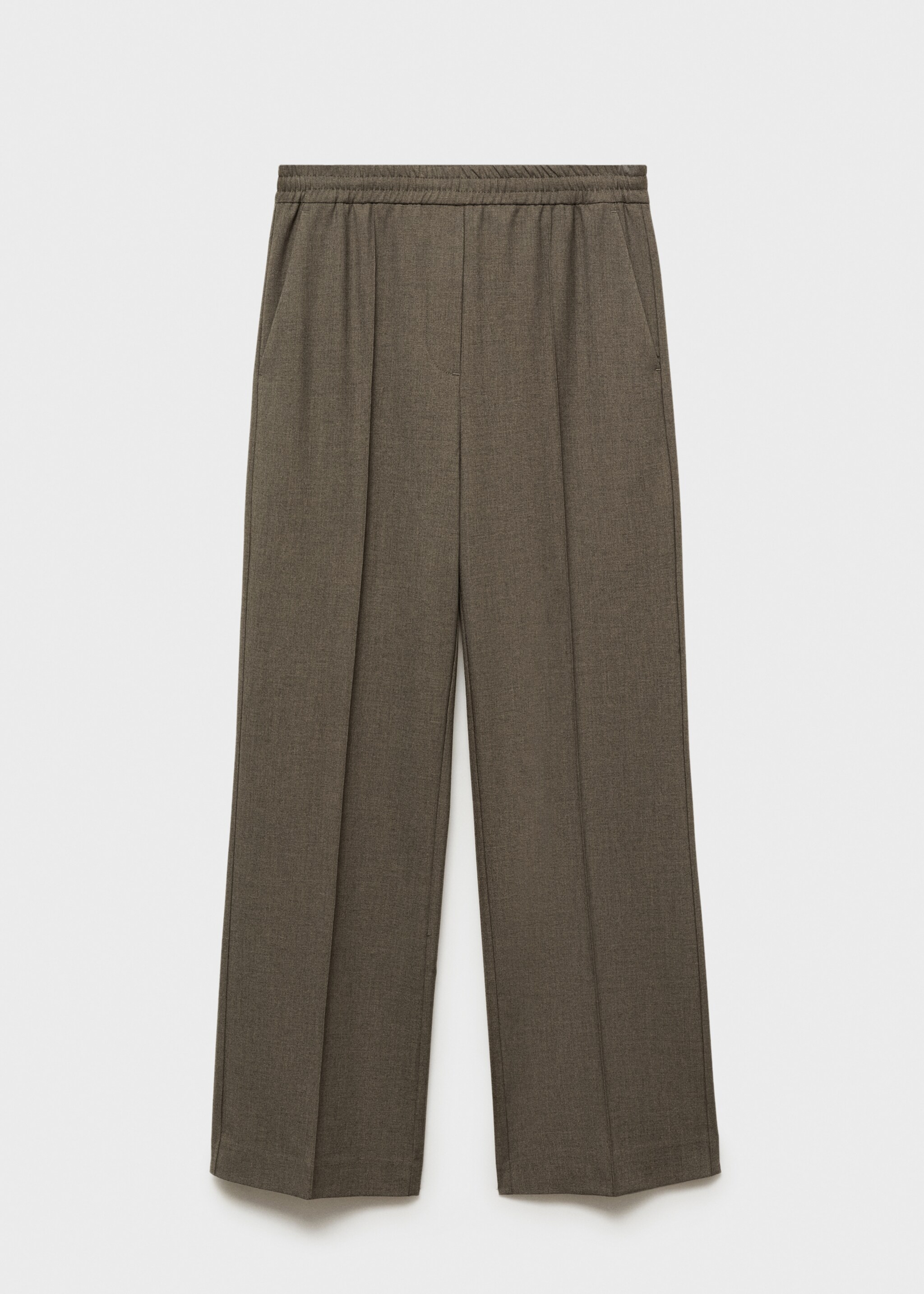 Wideleg trousers with elastic waist - Article without model, Green. Ref: 87011516-00.