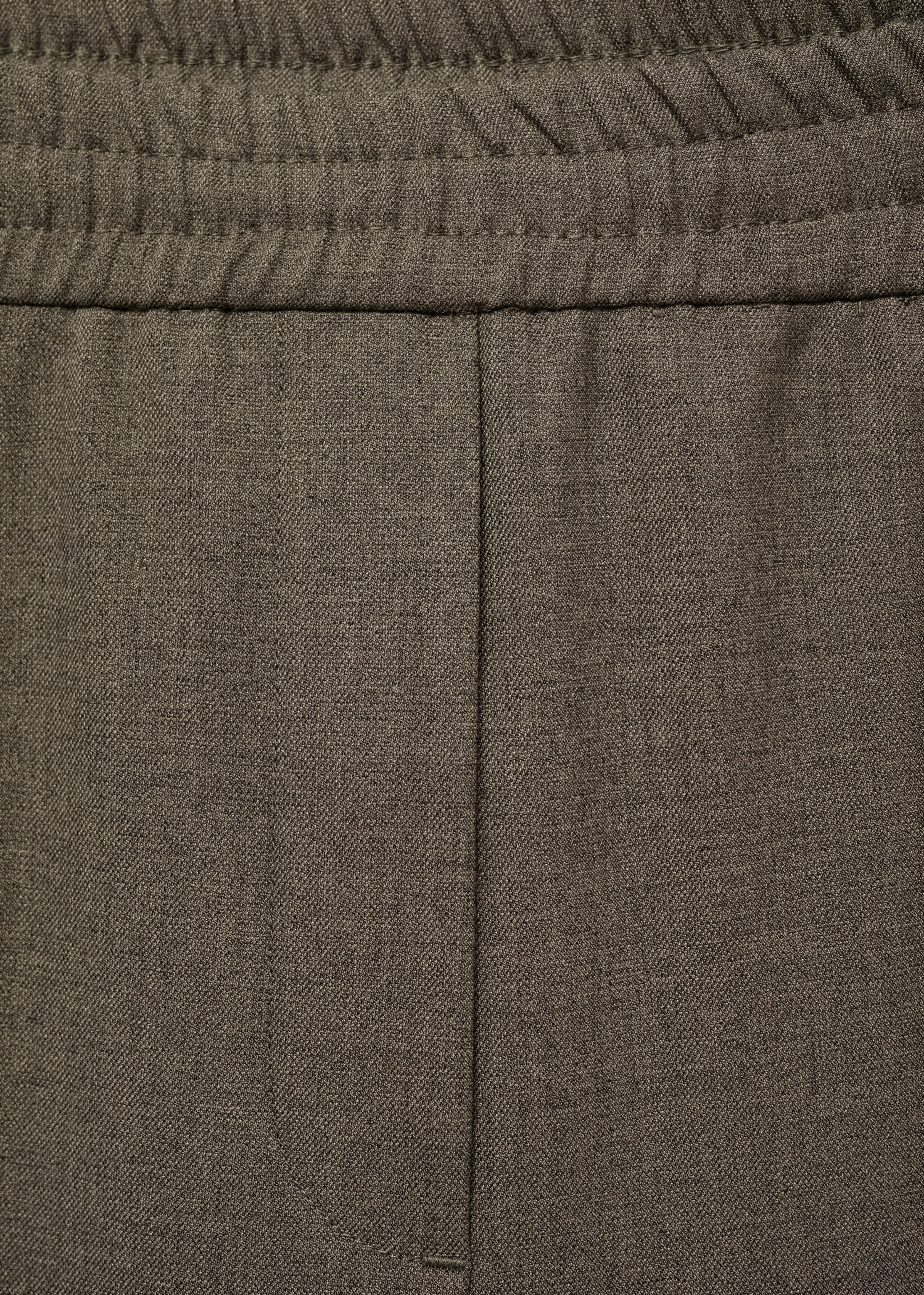 Wideleg trousers with elastic waist - Details of the article 8, Green. Ref: 87011516-00.