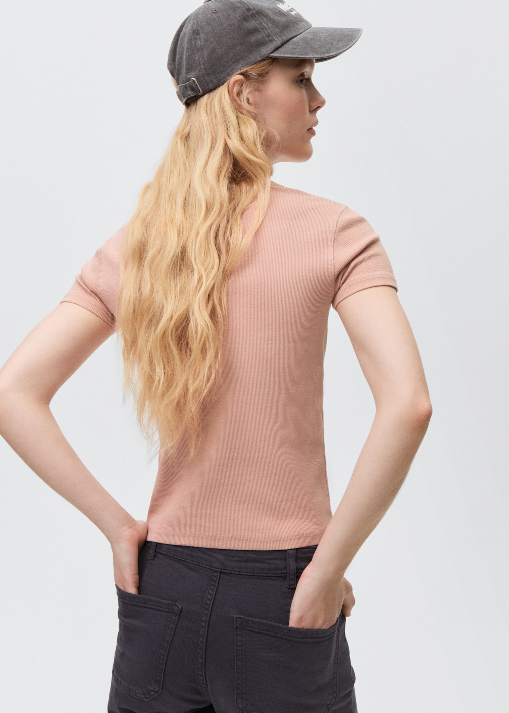 Ribbed crop T-shirt - Зворотна сторона товару