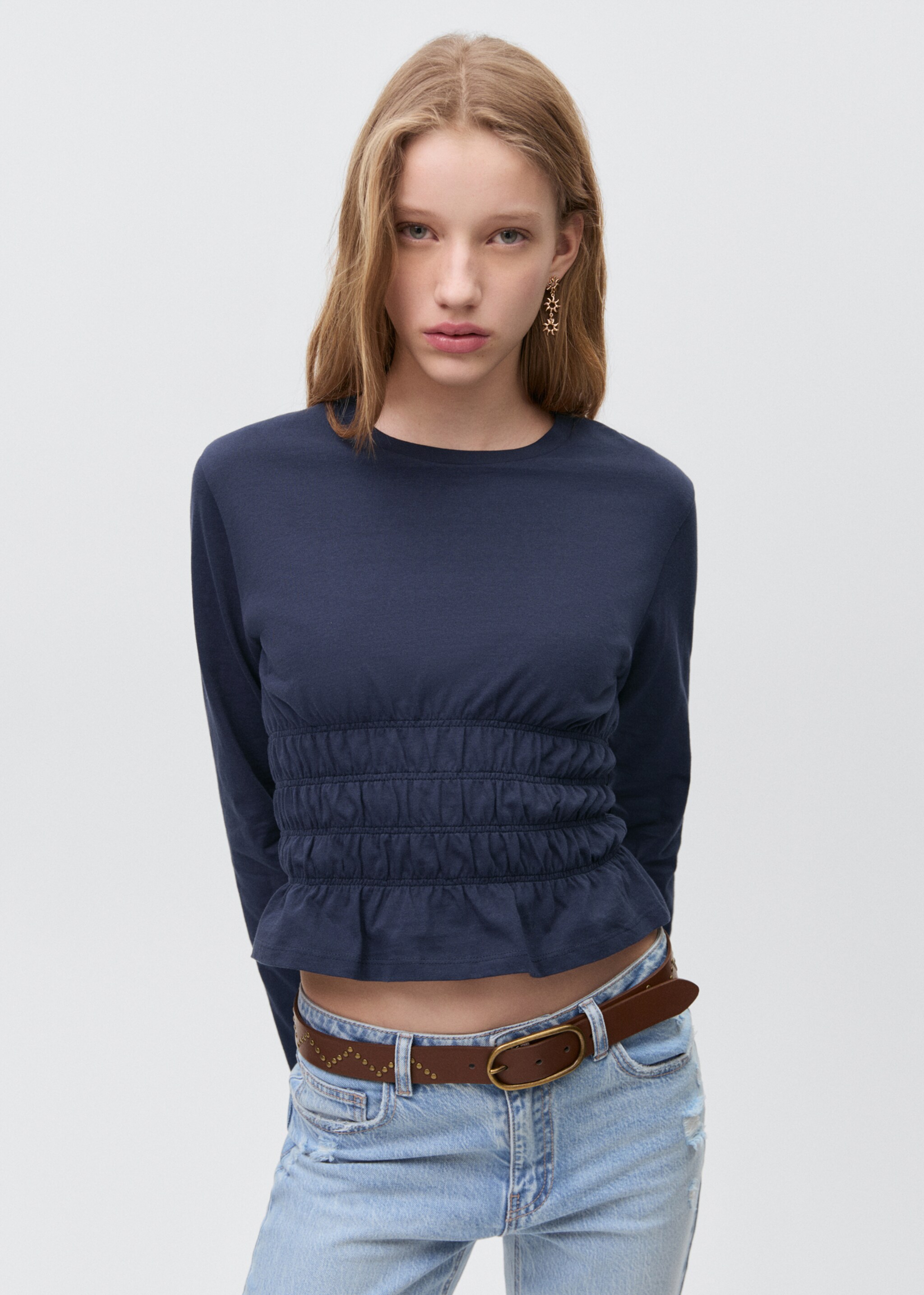 T-shirt with gathered waist - Medium plane