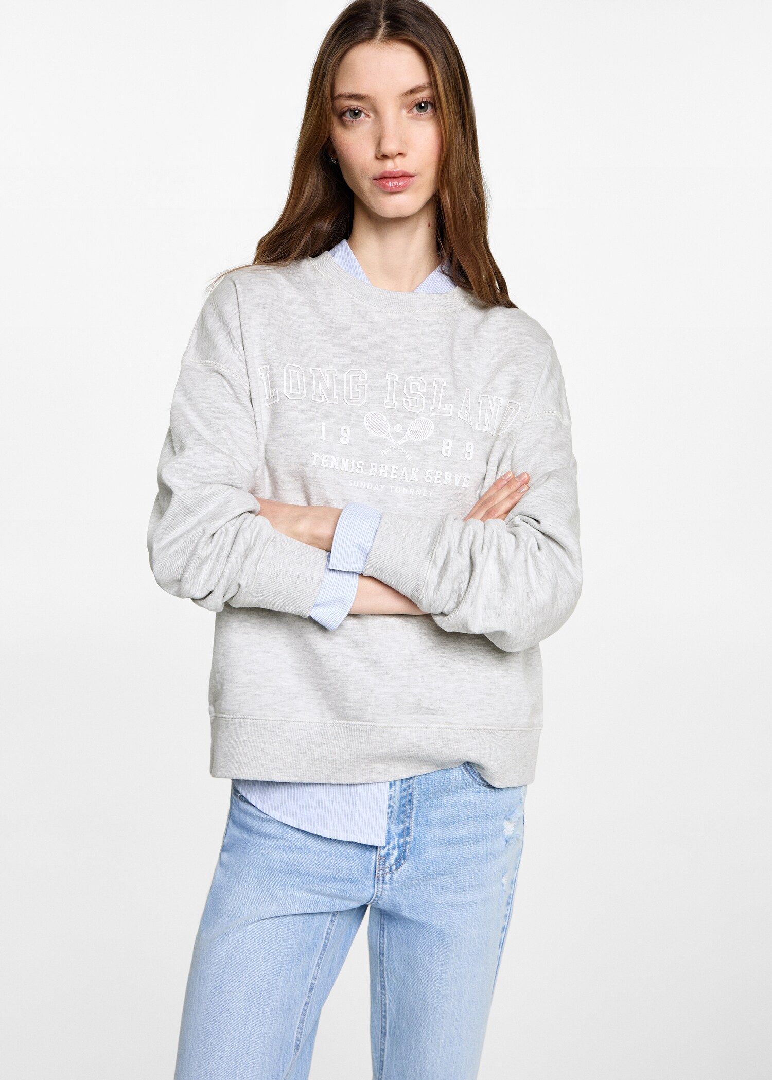 Sudadera algodón estampada - Plano medio