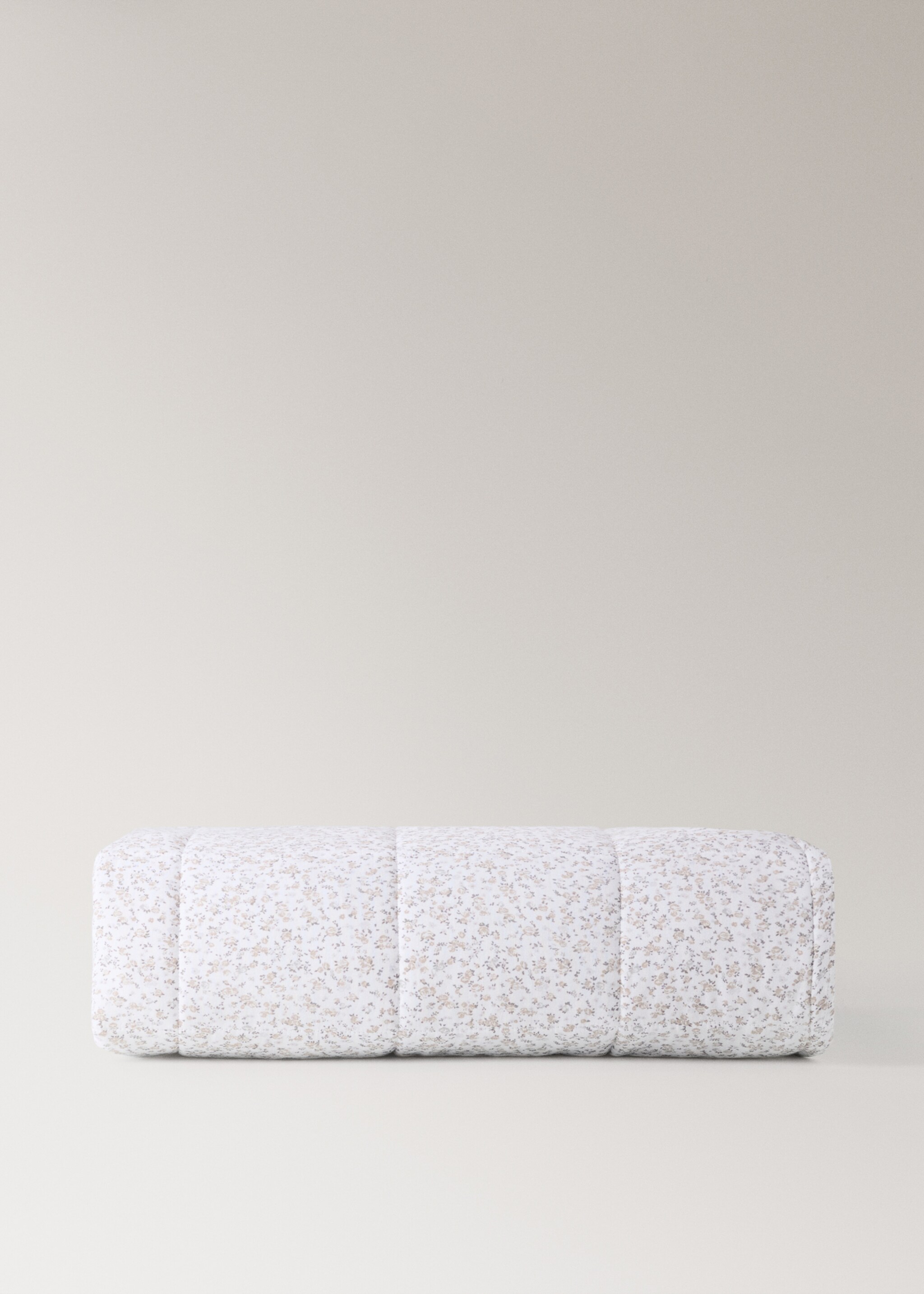 Cotton floral-print children's bedspread for 90/105 cm bed - Article without model, Beige. Ref: 87012549-00.