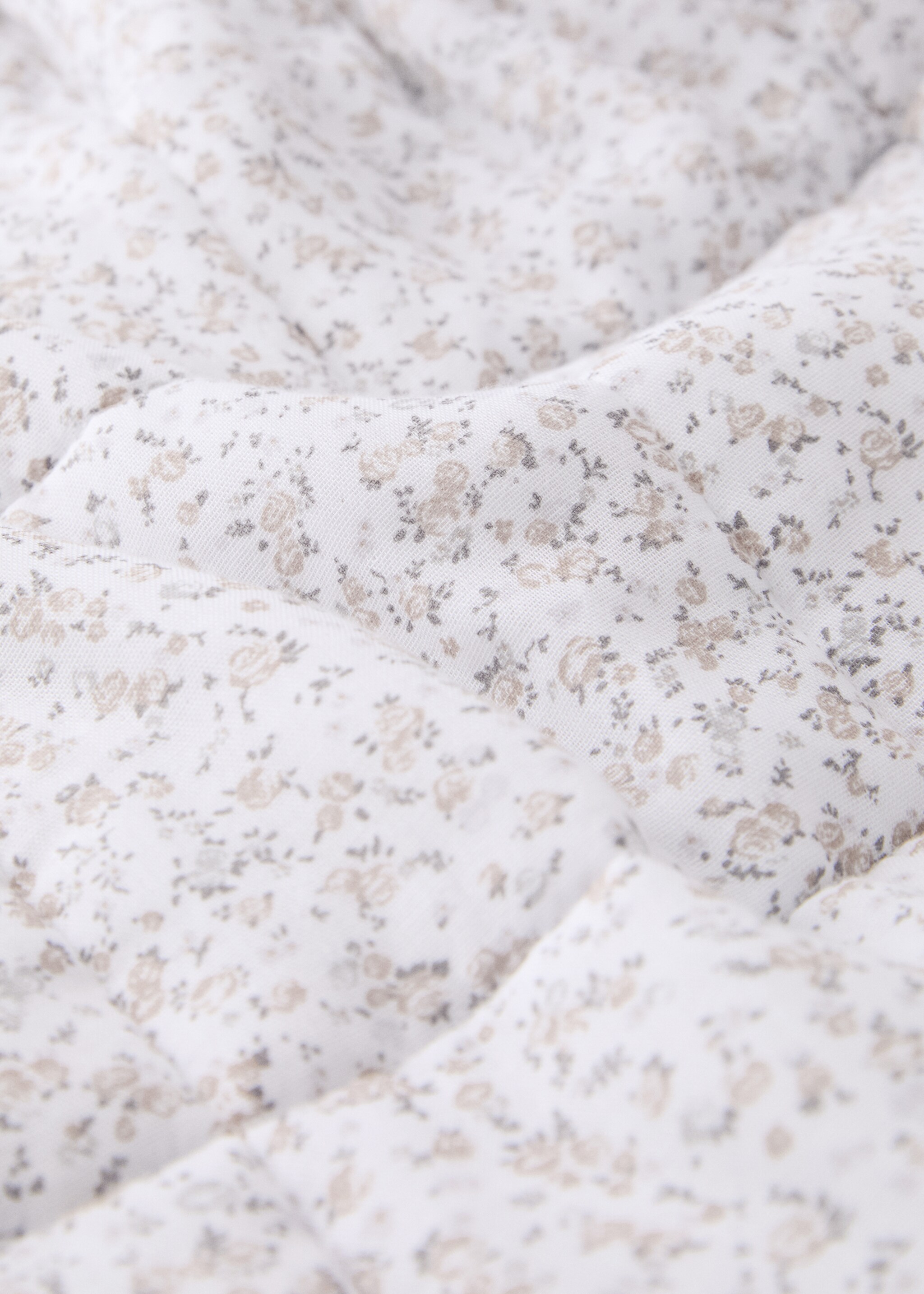 Cotton floral-print children's bedspread for 90/105 cm bed - Details of the article 1, Beige. Ref: 87012549-00.