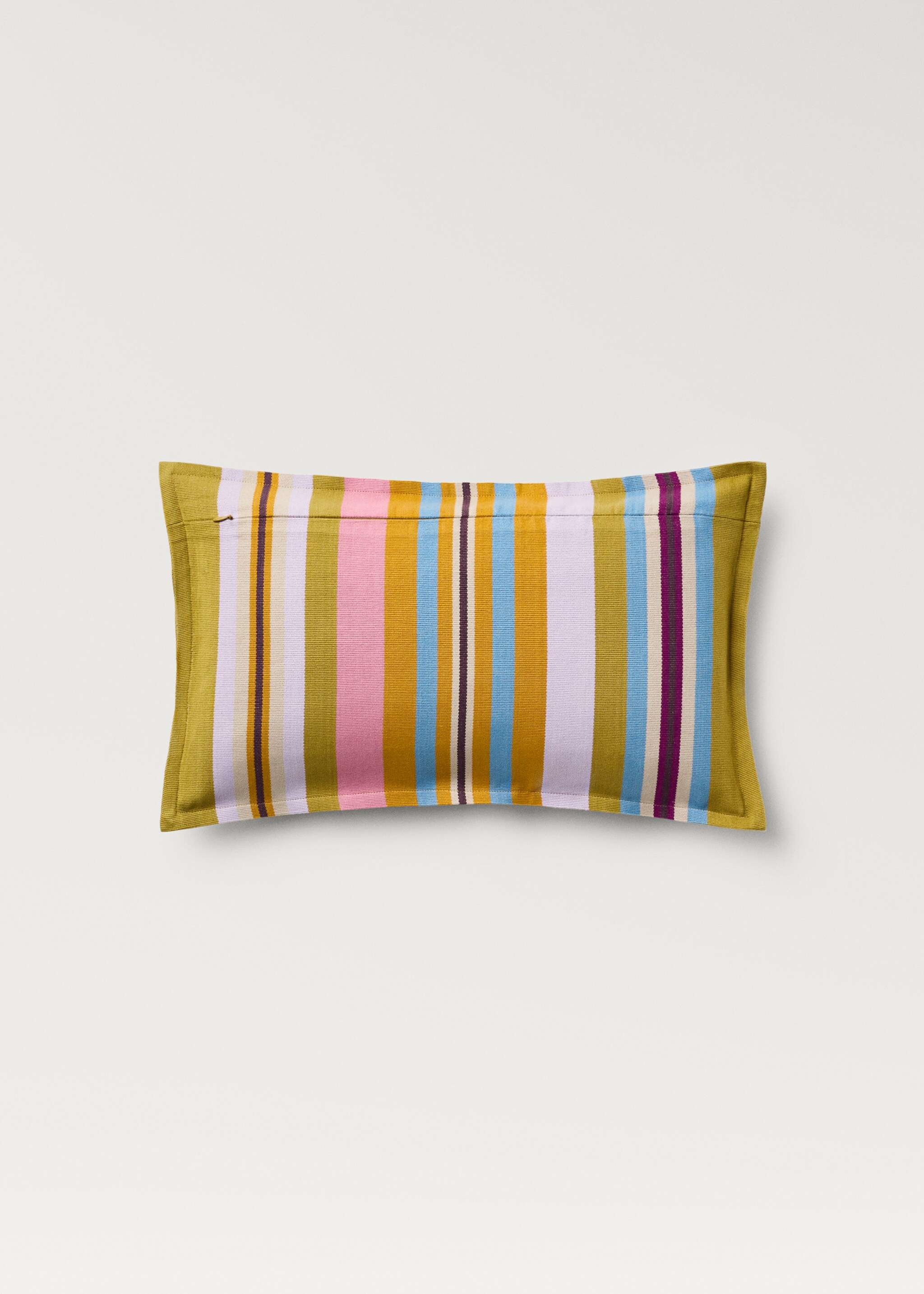 Cotton cushion cover with woven stripe, 30x50cm - Details of the article 1
