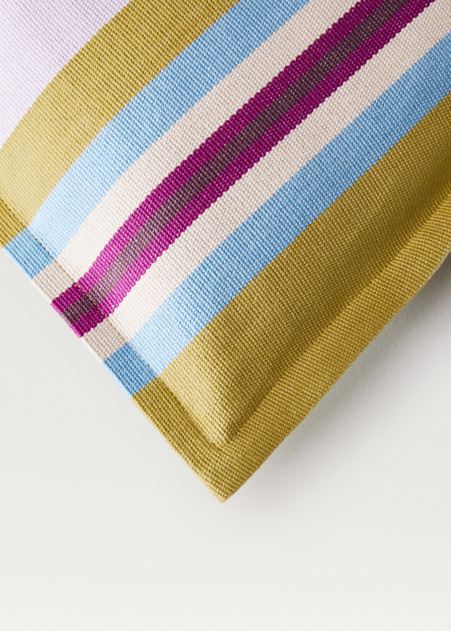 Cotton cushion cover with woven stripe, 30x50cm - Details of the article 2