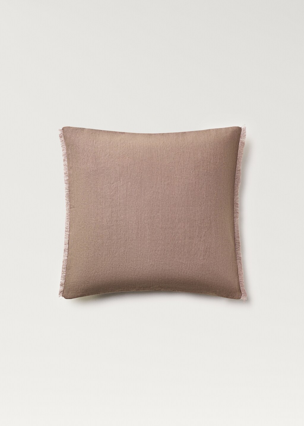 Linen cushion cover with fringes 50x50 cm