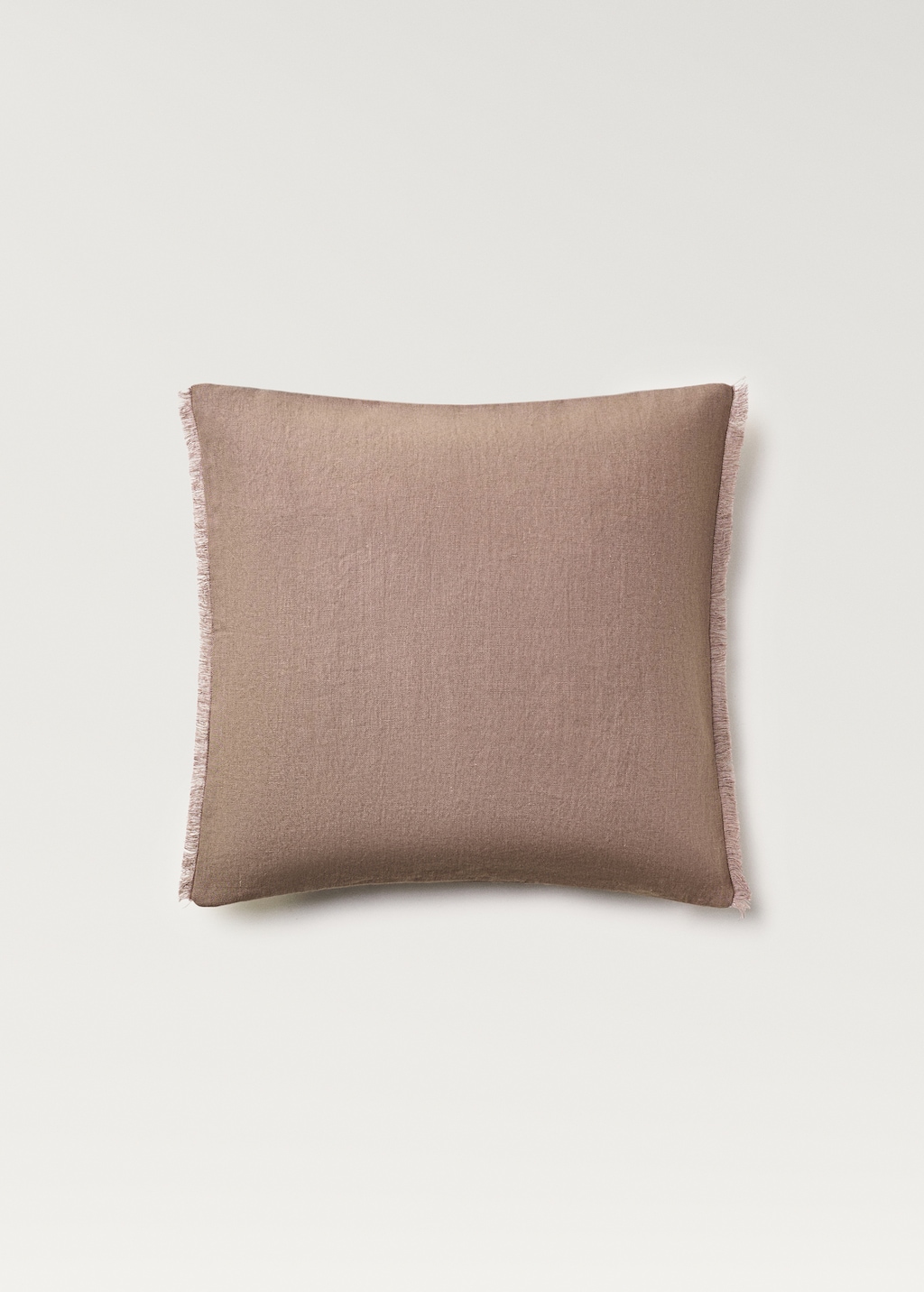 Linen cushion cover with fringes 50x50 cm