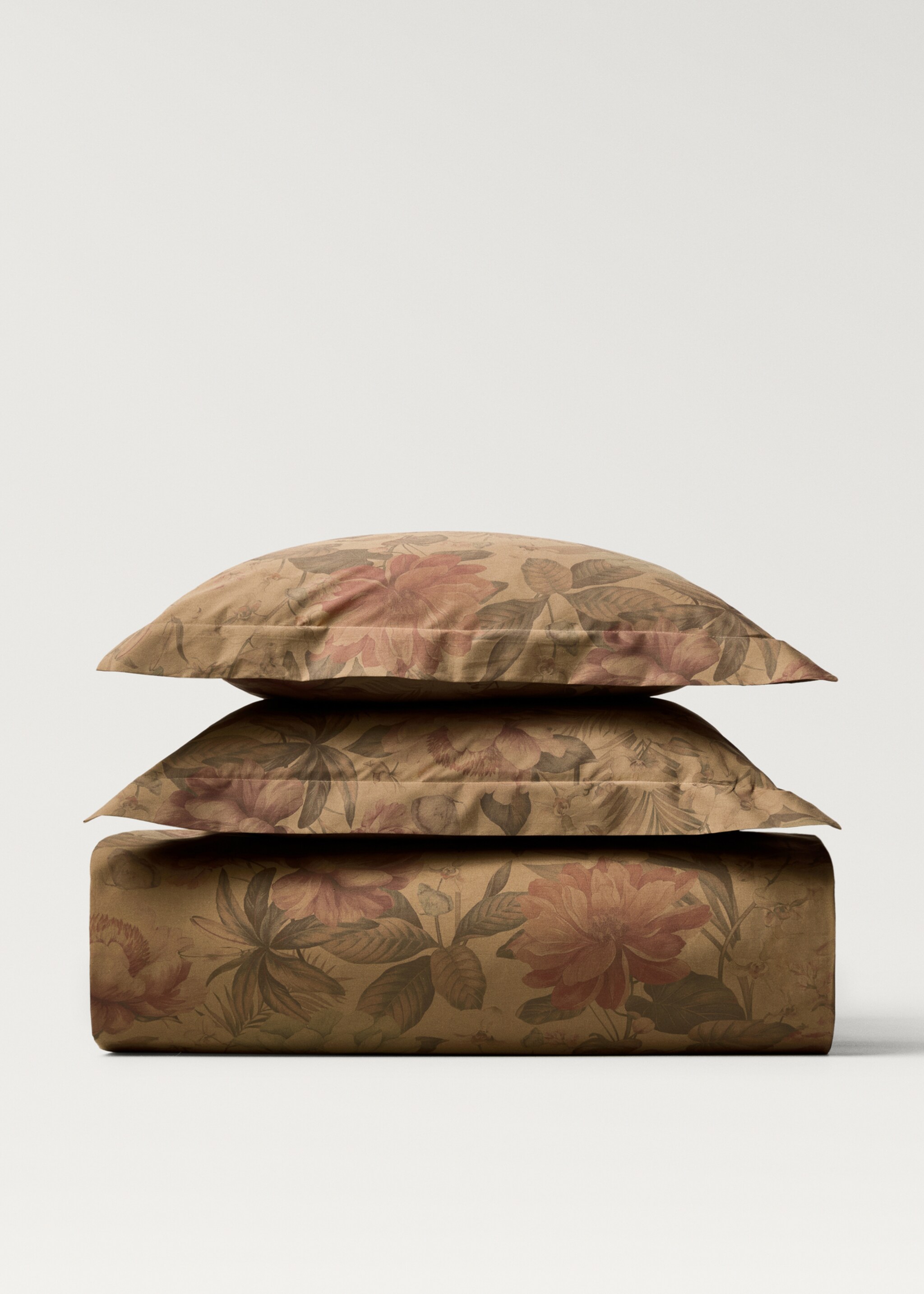 Bettbezug aus Baumwollperkal mit mehrfarbigem Blumenmuster für Bett 150/160 cm - Artikel ohne Model