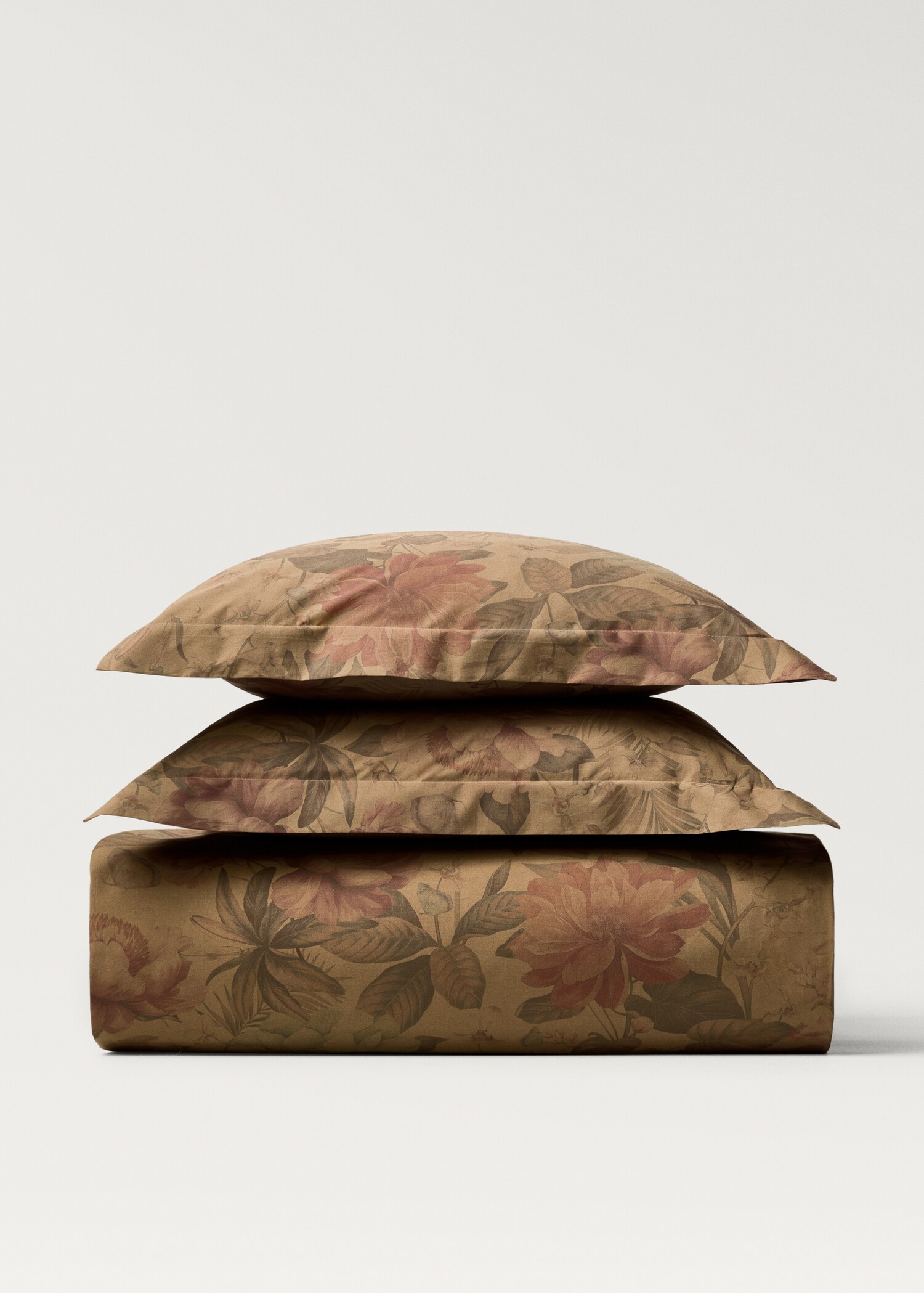 Bettbezug aus Baumwollperkal mit mehrfarbigem Blumenmuster für Bett 150/160 cm - Artikel ohne Model