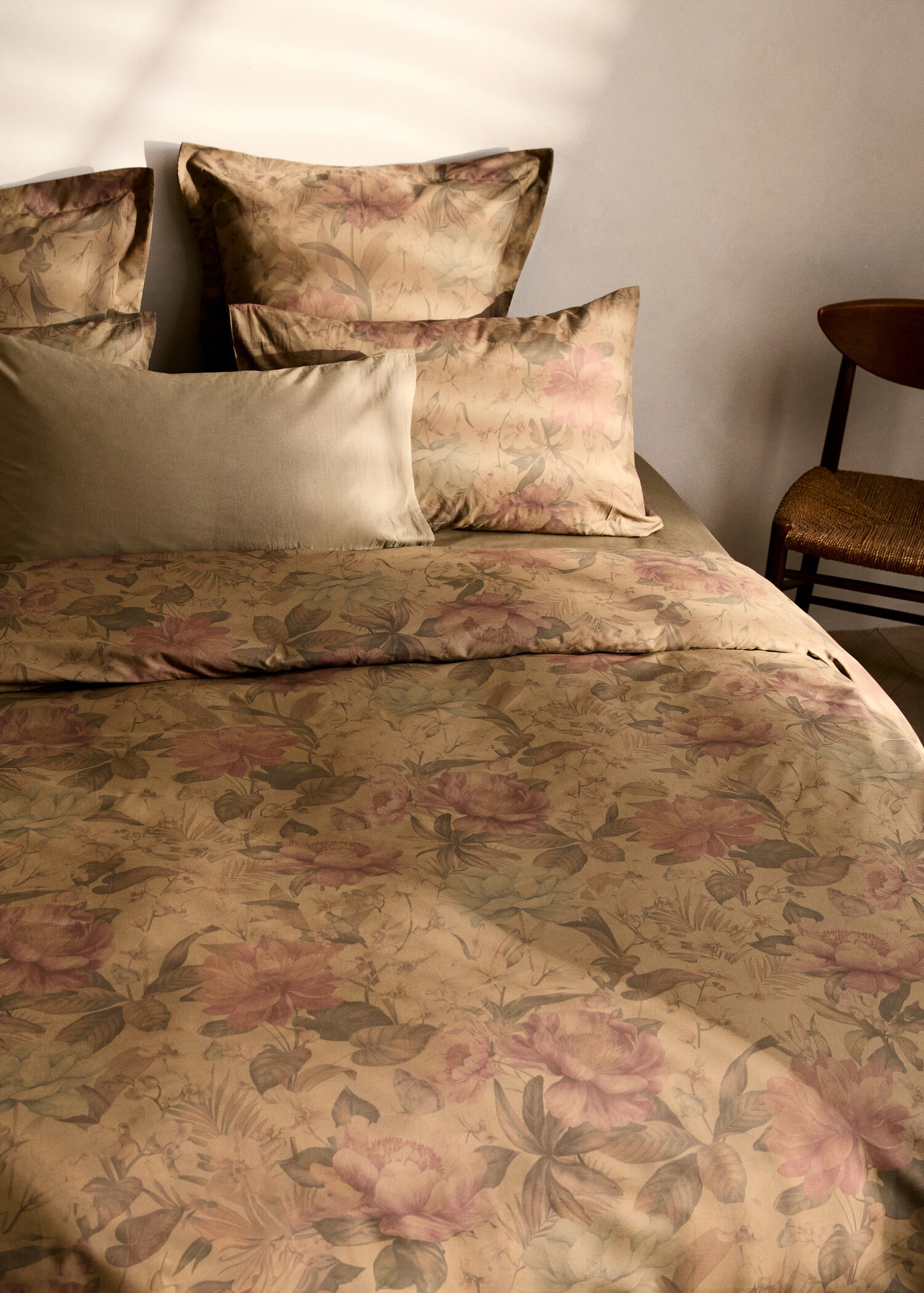 Bettbezug aus Baumwollperkal mit mehrfarbigem Blumenmuster für Bett 150/160 cm - Detail des Artikels 7