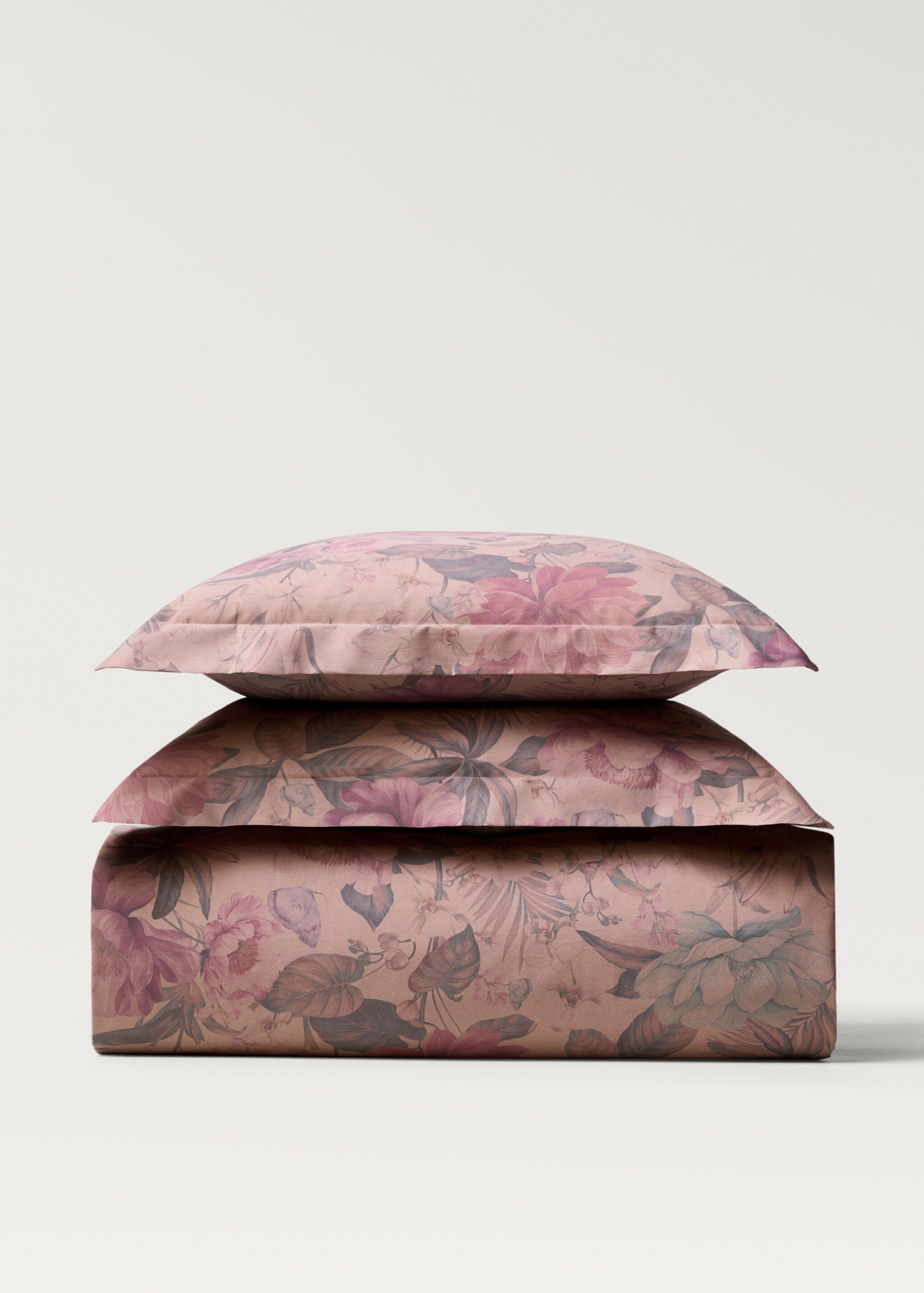 Capa de edredão de percal com estampado floral multicolor (cama 180/200 cm) - Artigo sem modelo