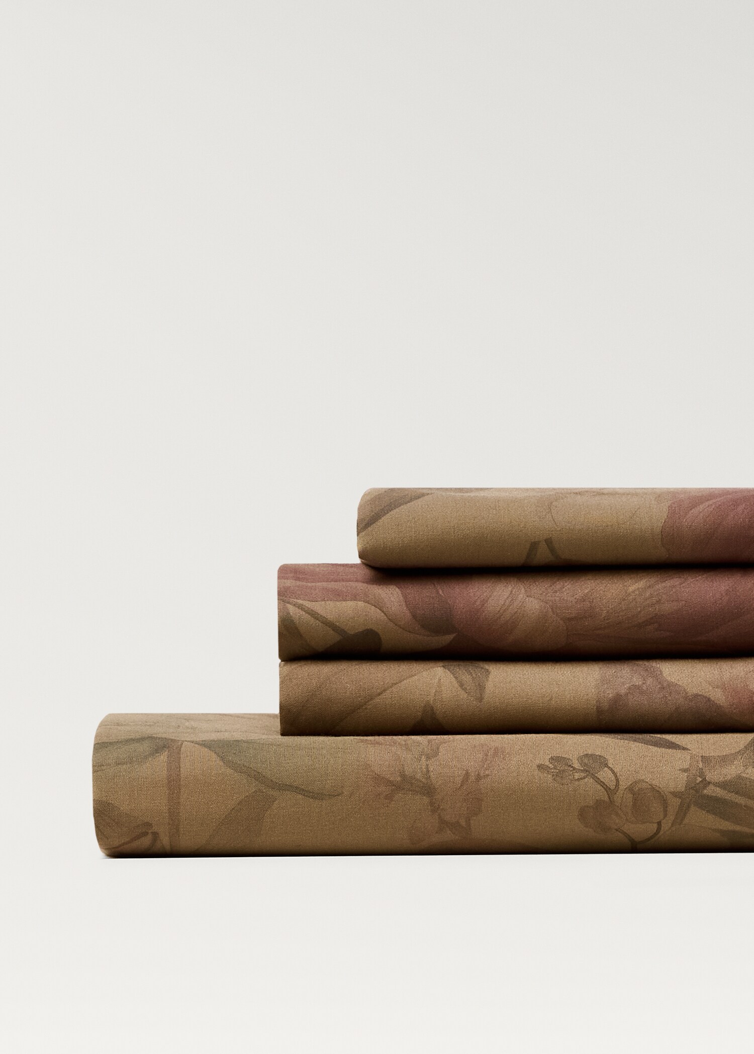 Cotton percale multi-coloured floral-print top sheet for 150/160cm bed - Details of the article 2