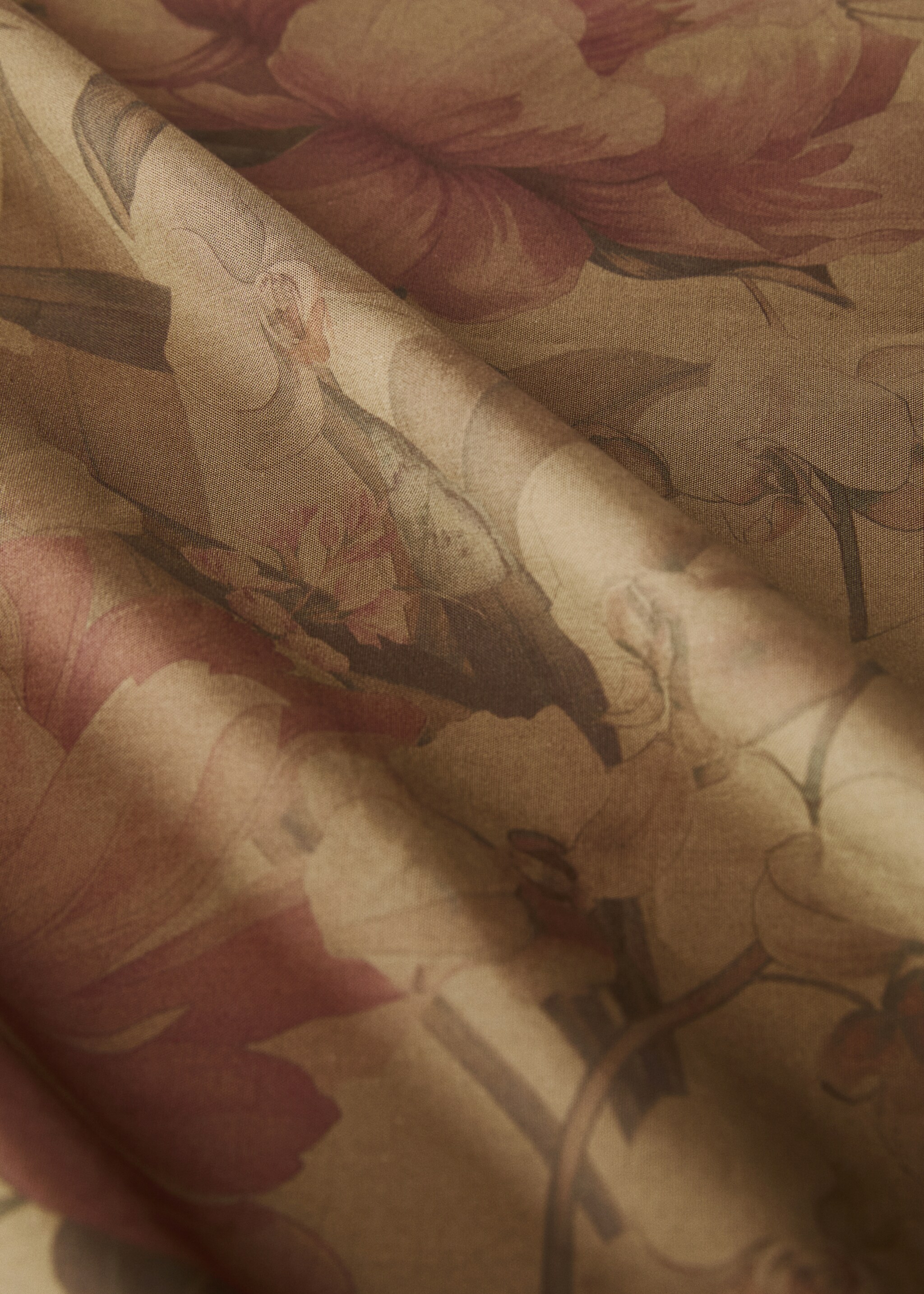 Cotton percale multi-coloured floral-print top sheet for 150/160cm bed - Details of the article 3