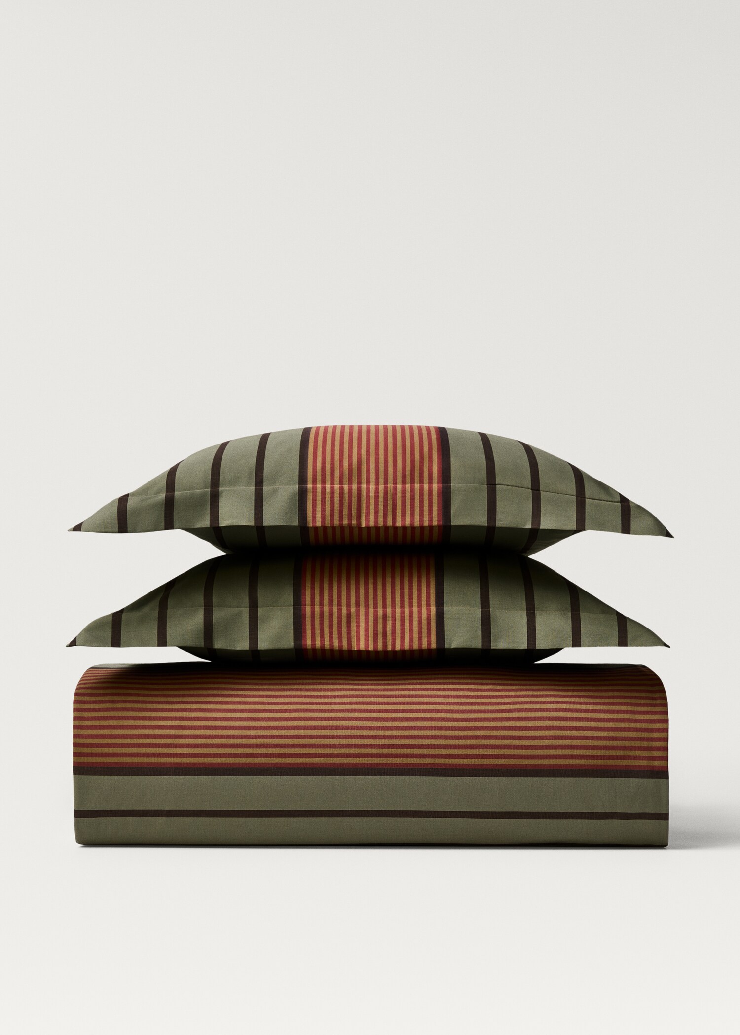 Cotton percale multi-striped duvet cover for 135/140 cm bed - Article without model