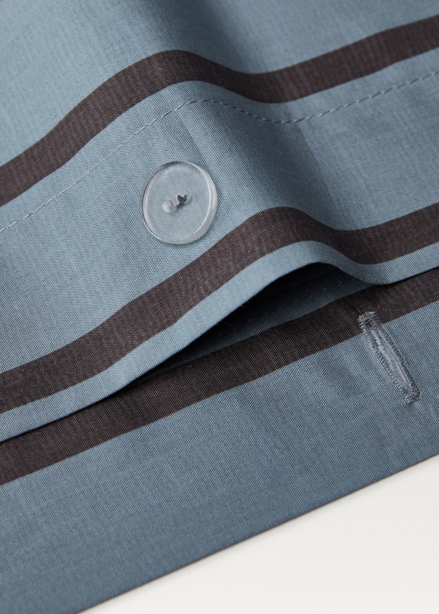 Cotton percale multi-striped duvet cover for 135/140 cm bed - Details of the article 2