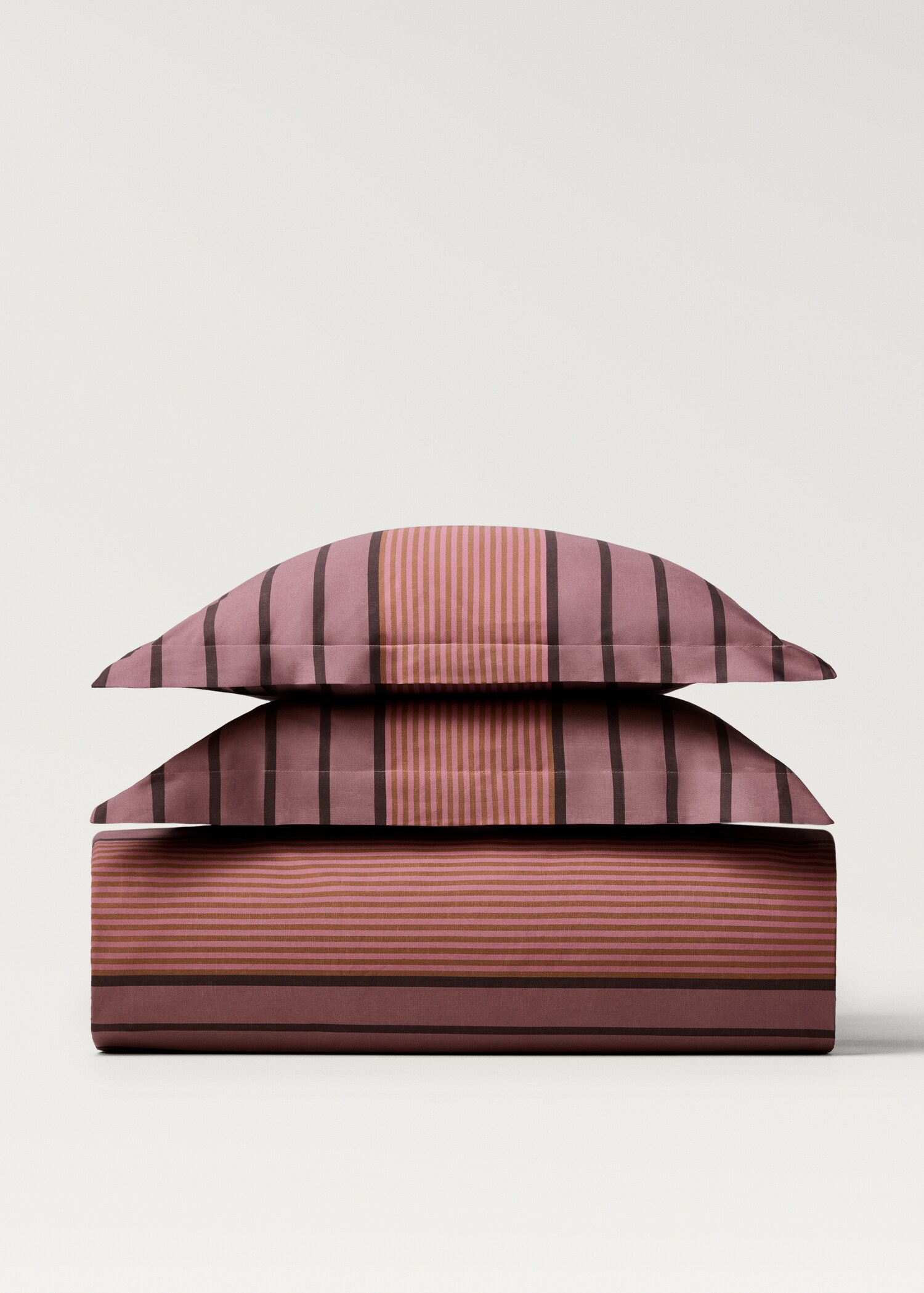 Cotton percale multi-striped duvet cover for 135/140 cm bed - Article without model
