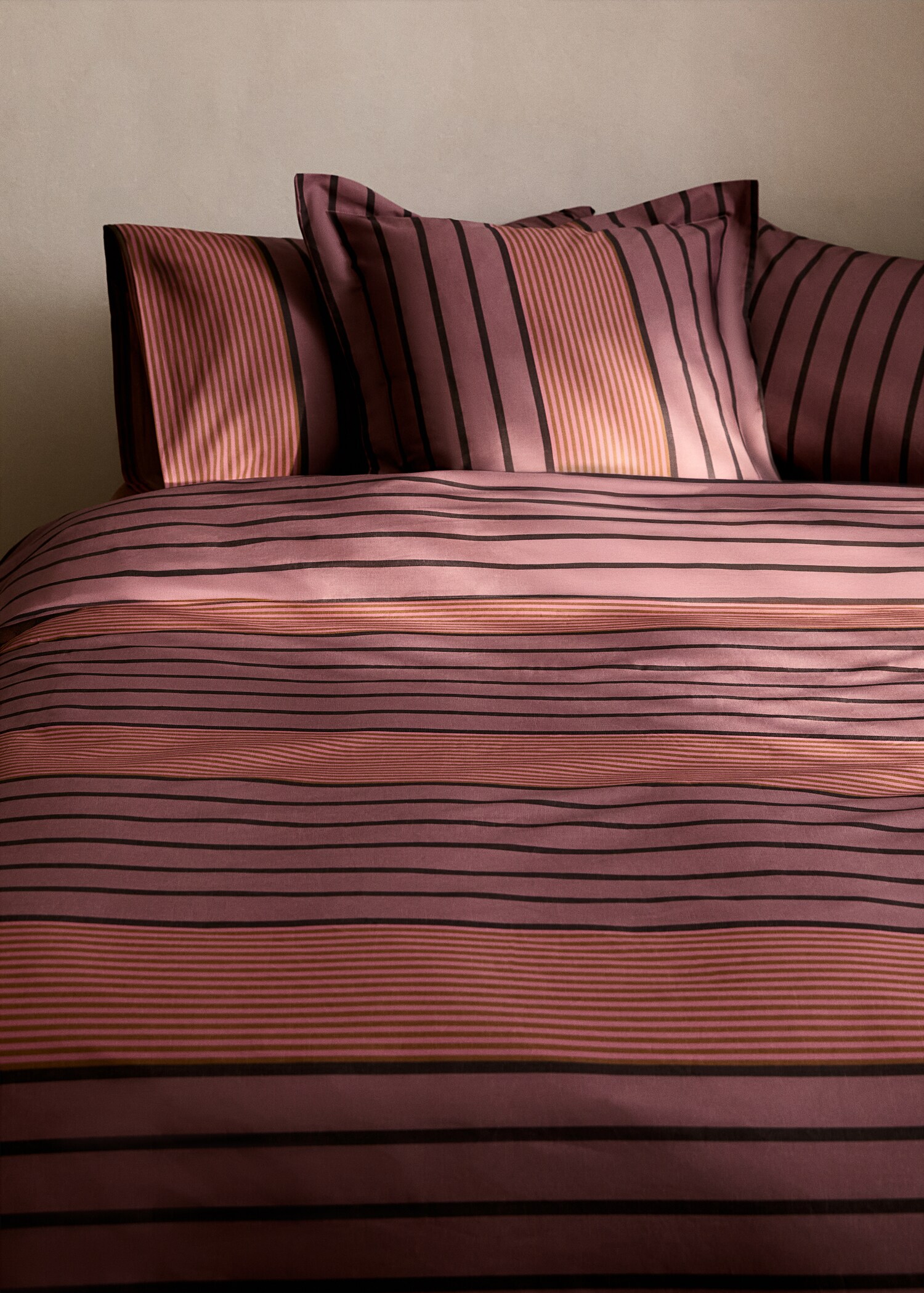 Cotton percale multi-striped duvet cover for 135/140 cm bed - Details of the article 7