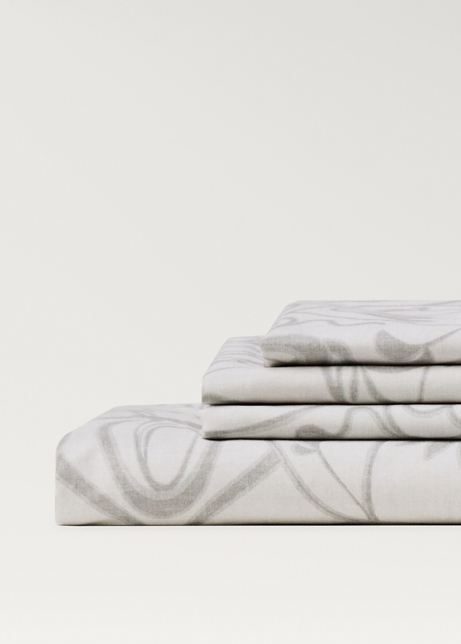 Percale cotton top sheet with ornamental print for 135/140 cm bed - Details of the article 2