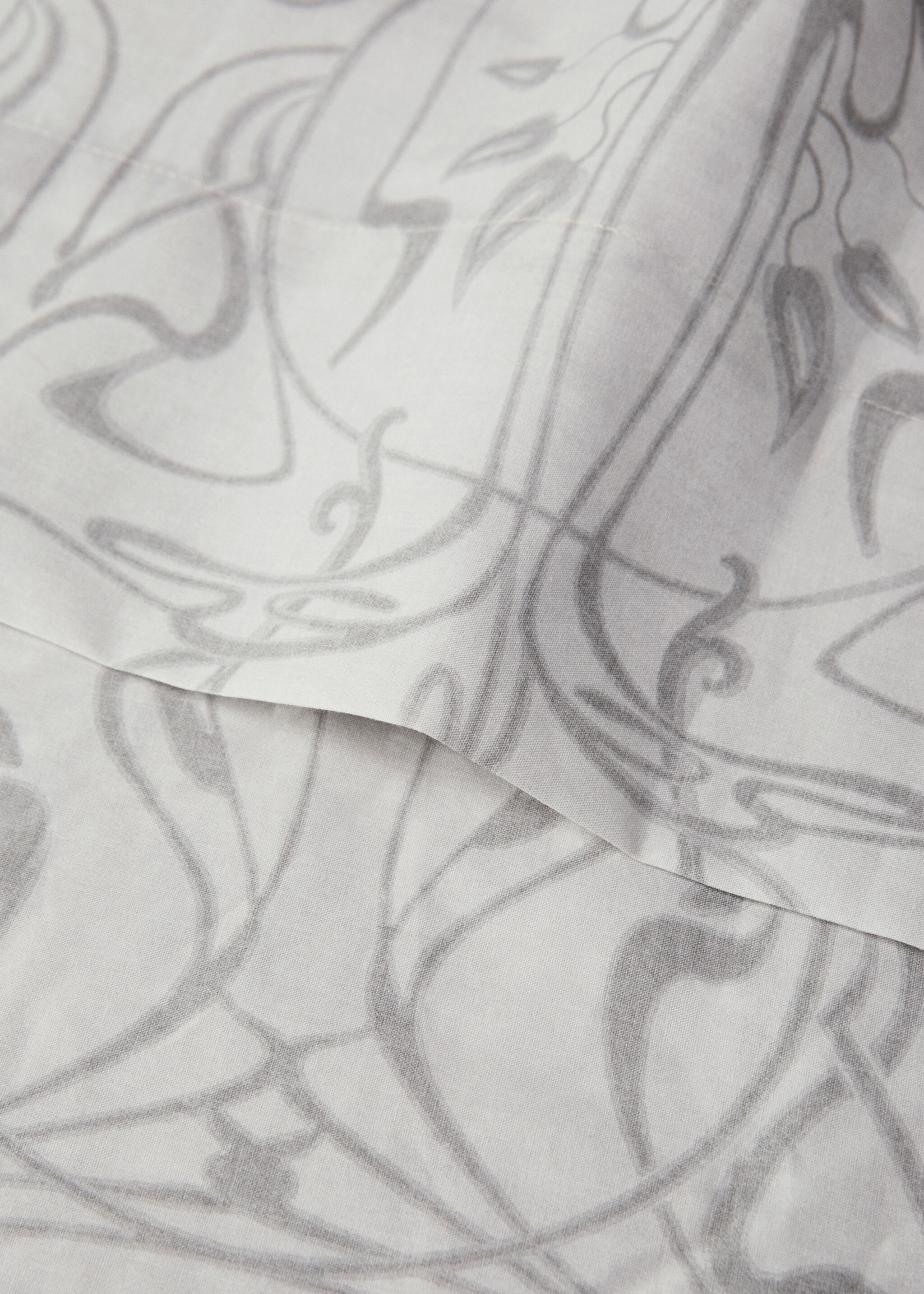 Cotton percale top sheet with ornamental print for 150/160 cm bed - Details of the article 1