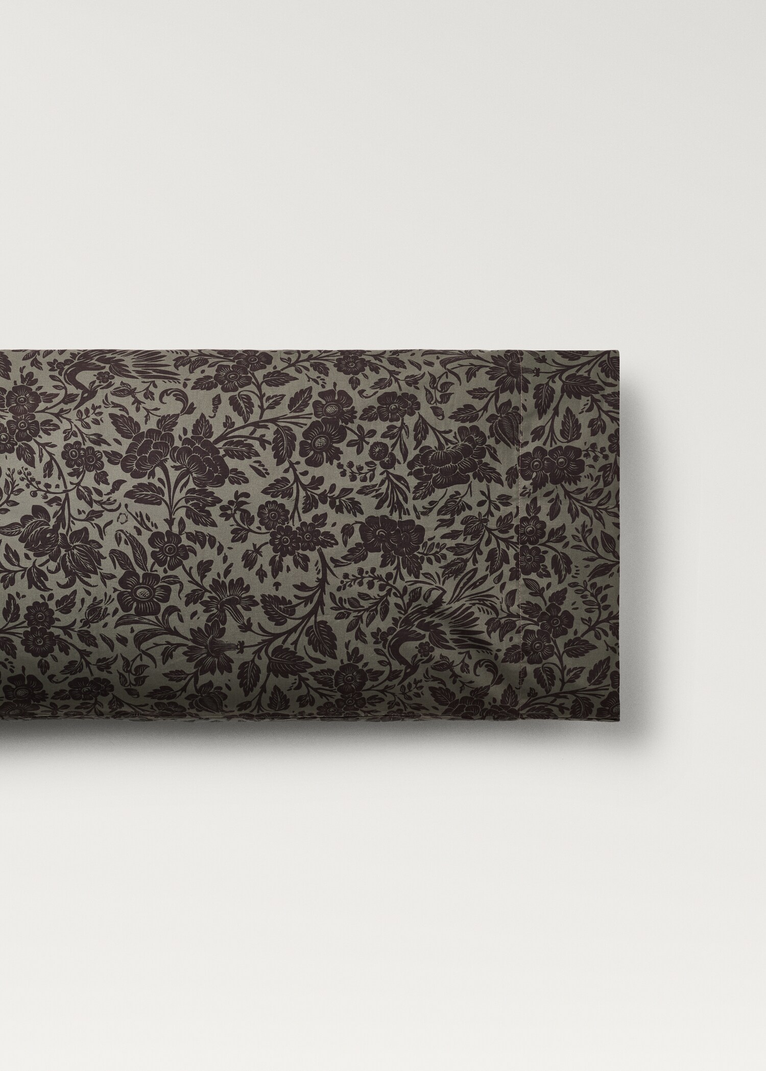 Putetrekk i bomullsperkal med tofarget blomstermønster, 45x110 cm - Artikkel uten modell