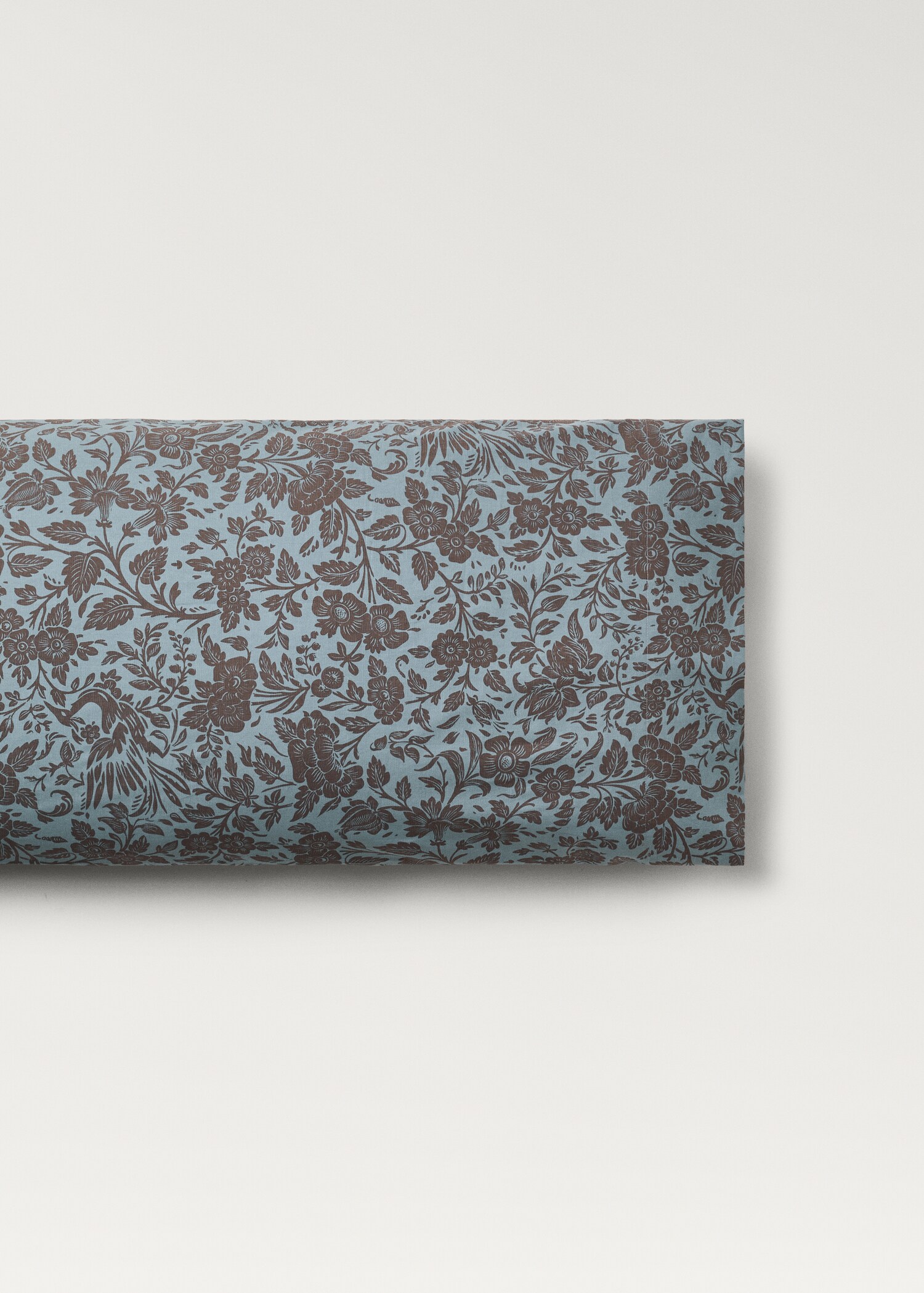 Putetrekk i bomullsperkal med tofarget blomstermønster, 45x110 cm - Artikkel uten modell