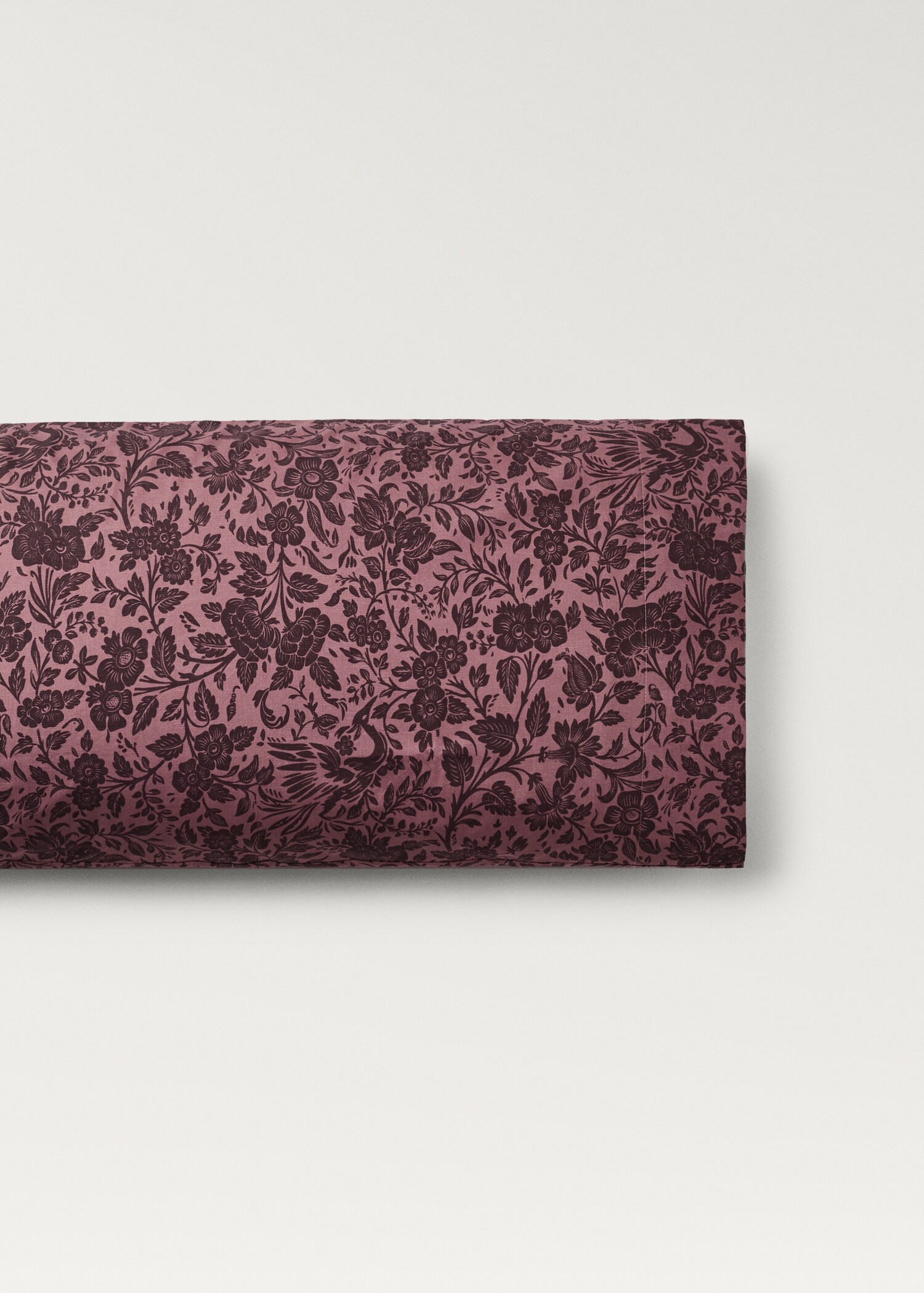 Putetrekk i bomullsperkal med tofarget blomstermønster, 45x110 cm - Artikkel uten modell