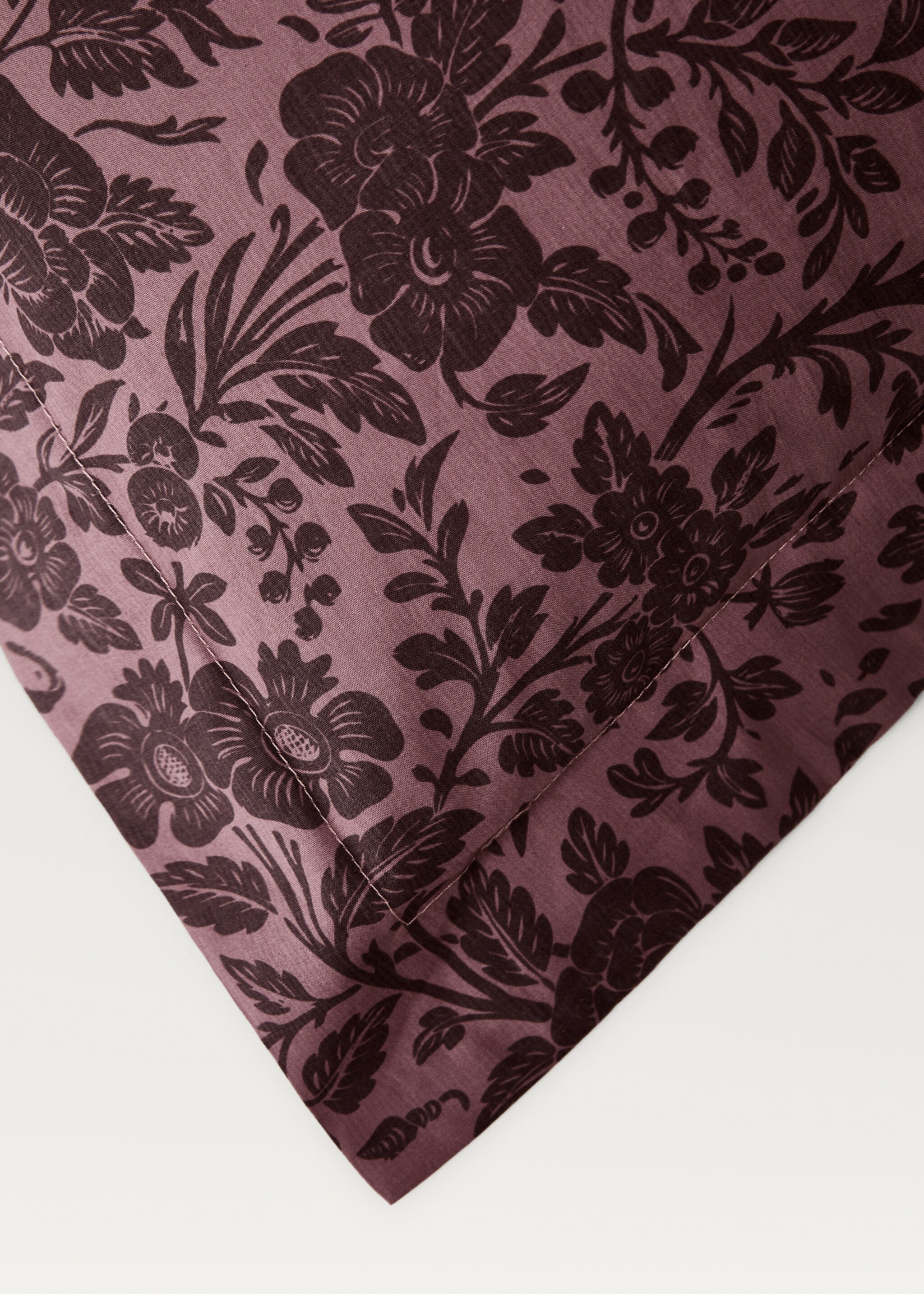 Dos fundas almohada algodón percal estampado flor bicolor 60x60 cm - Detalle del artículo 2