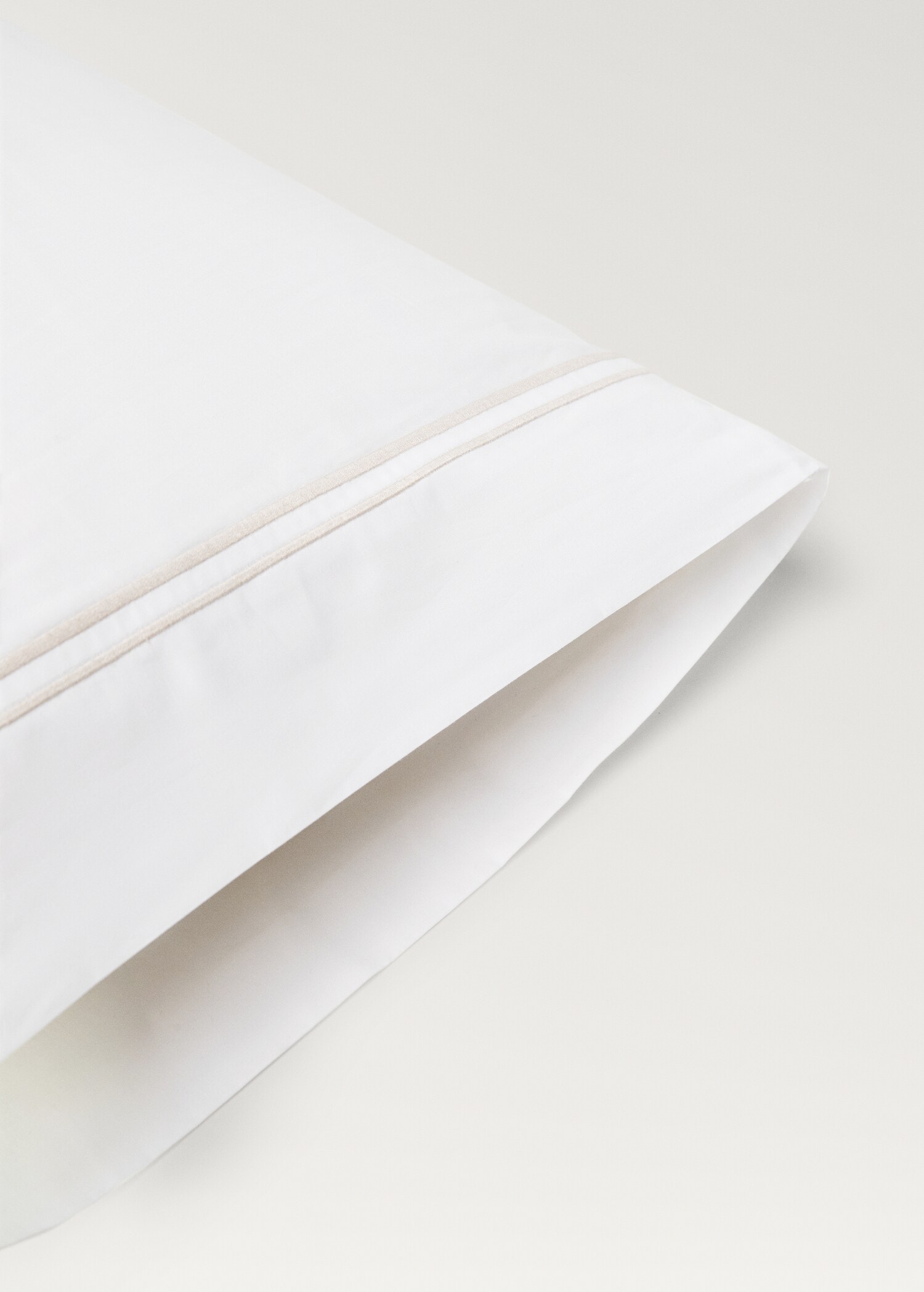 Taie d'oreiller percale de coton détail feston  45x110 cm - Détail de l'article 1