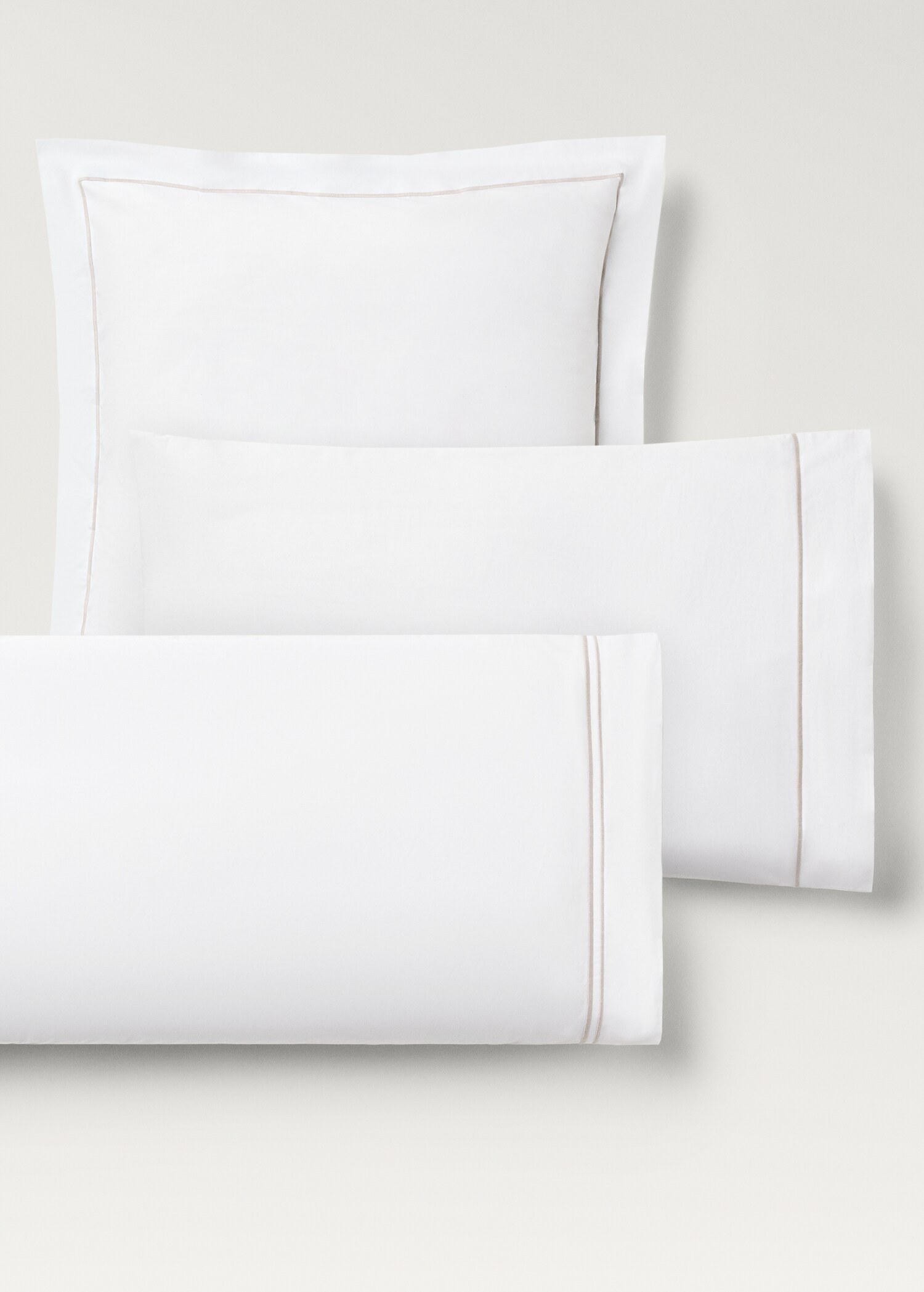 Taie d'oreiller percale de coton détail feston  45x110 cm - Détail de l'article 3
