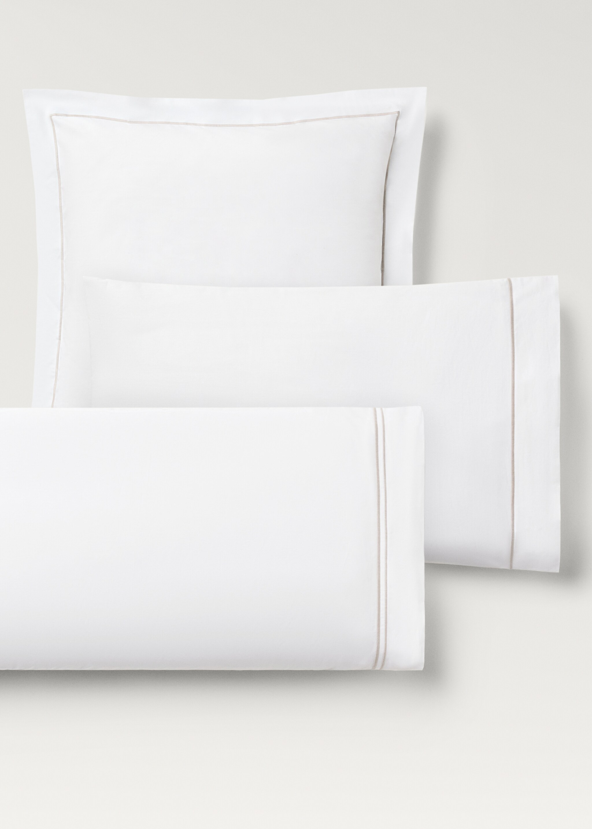 İki adet perkal pamuklu fisto detaylı yastık kılıfı 50x75 cm - Ürün detayı 4