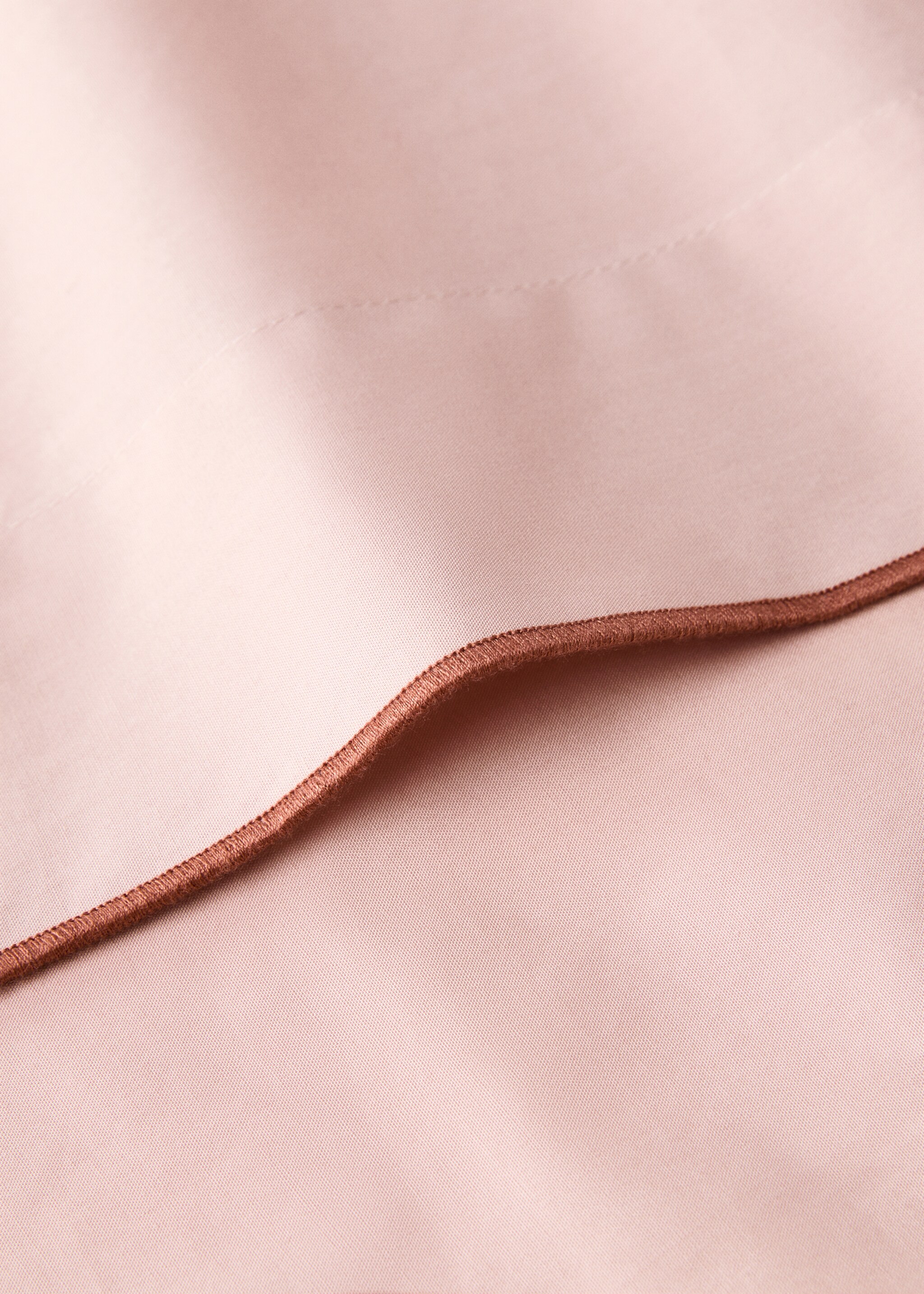Oberlaken aus Baumwoll-Perkal mit Overlock-Saum für 180/200 cm Bett - Detail des Artikels 2, Rosa. Ref: 87012955-00.