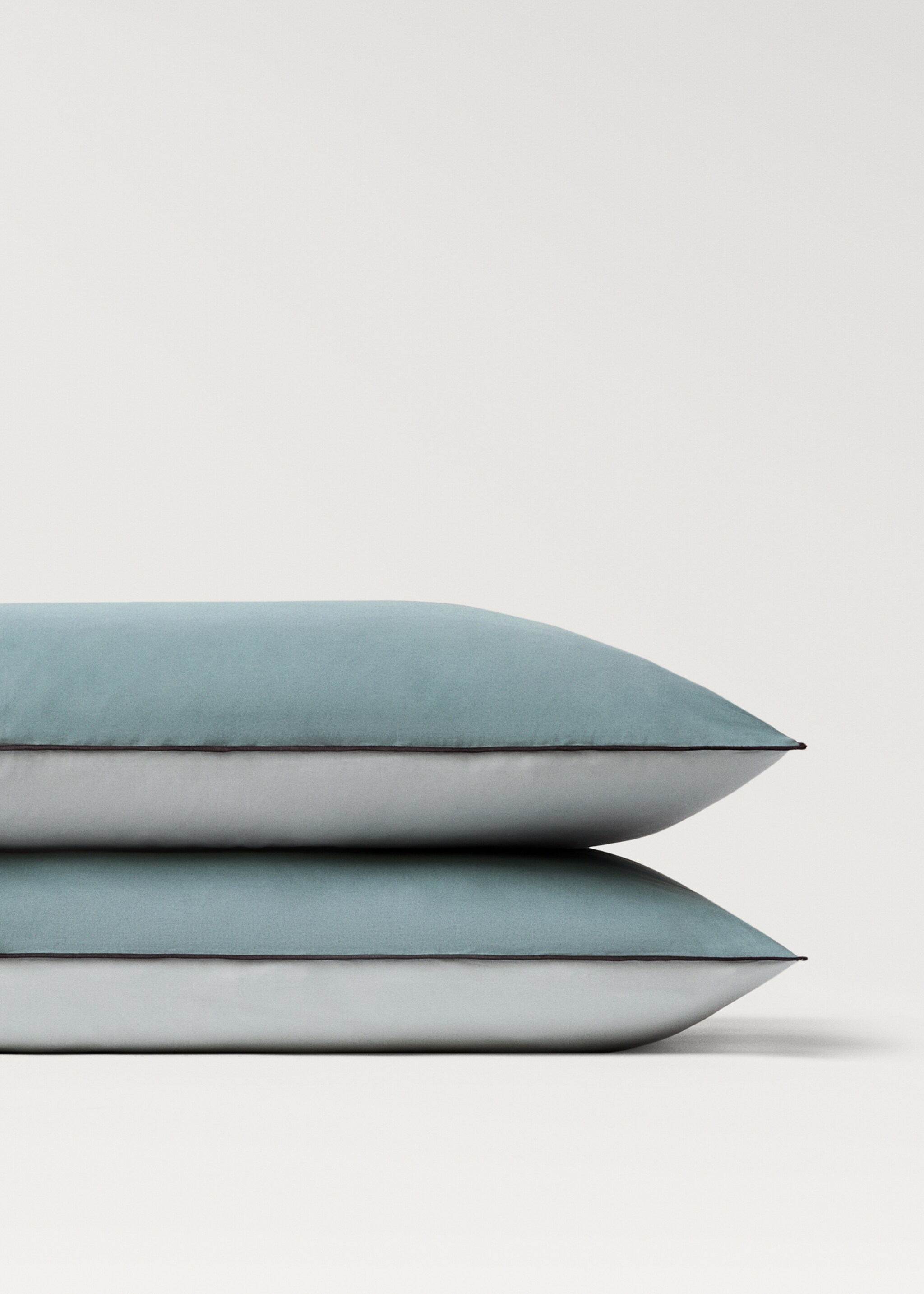 Deux taies d'oreiller en percale de coton réversible 50x75 cm - Détail de l'article 2