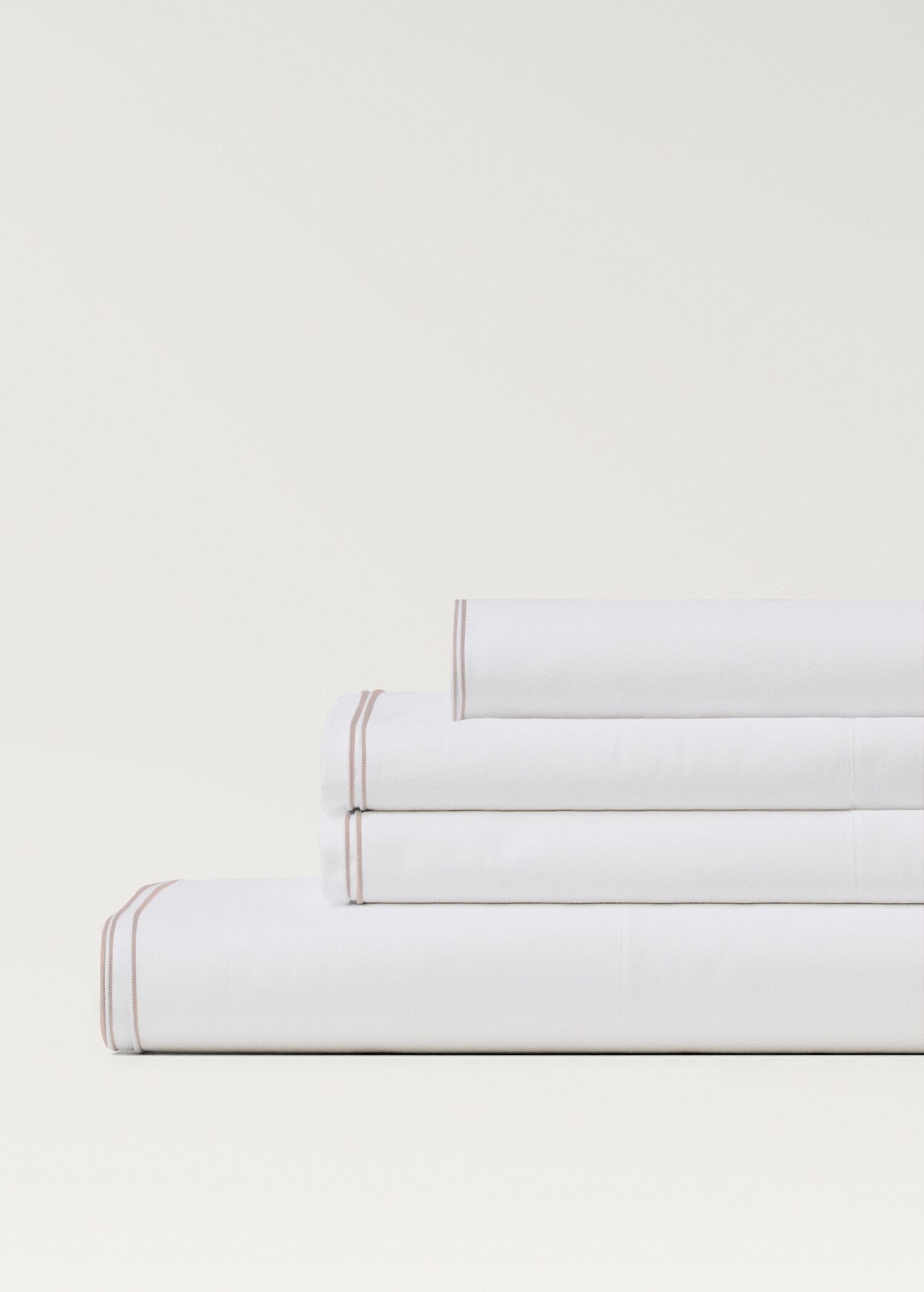 Double embroidered Flat Sheet For Single Bed Home MANGO United Kingdom double-embroidered-flat-sheet-for-single-bed-home-mango-united-kingdom