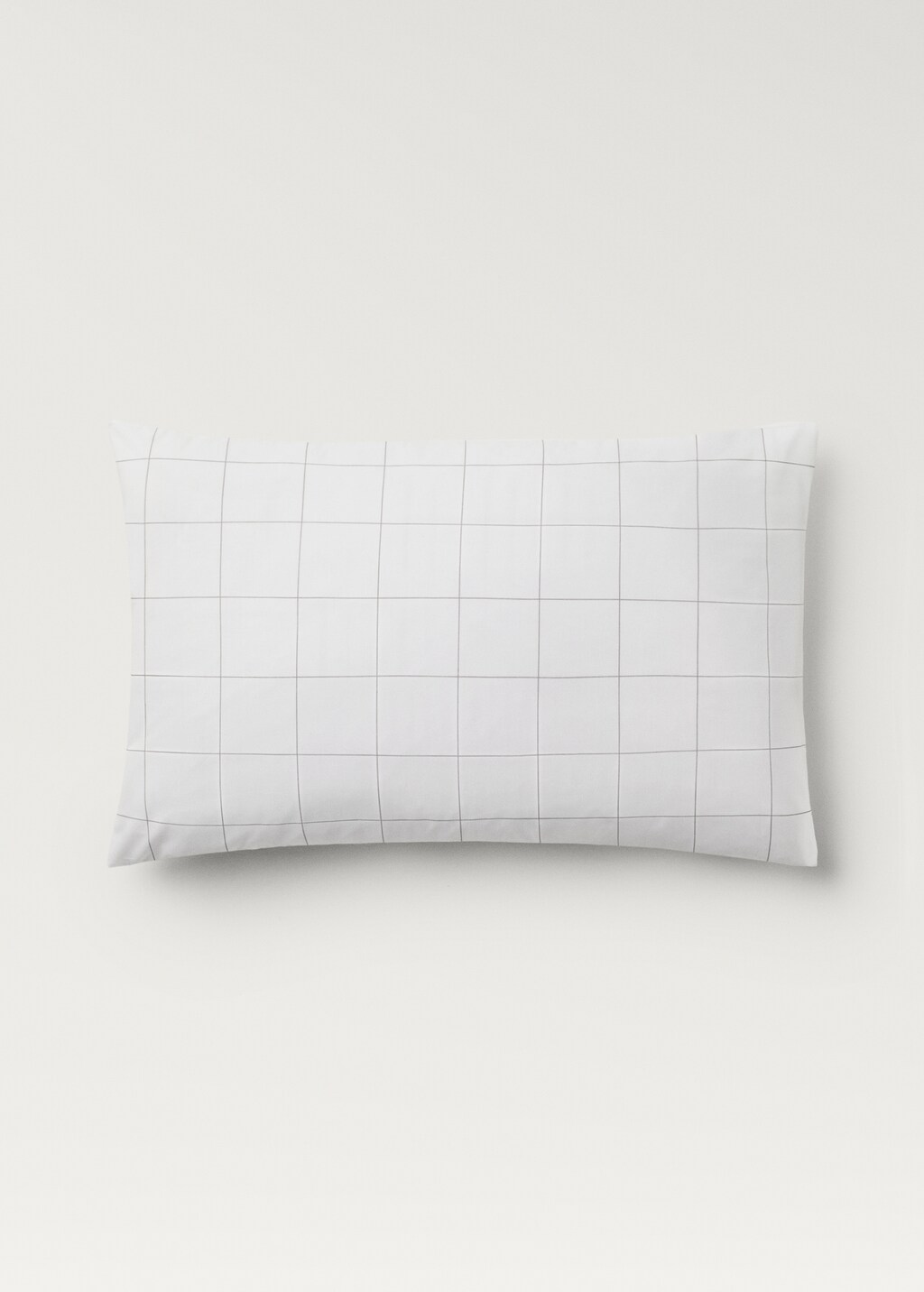 Two cotton percale two-tone check pillowcases 50x75 cm