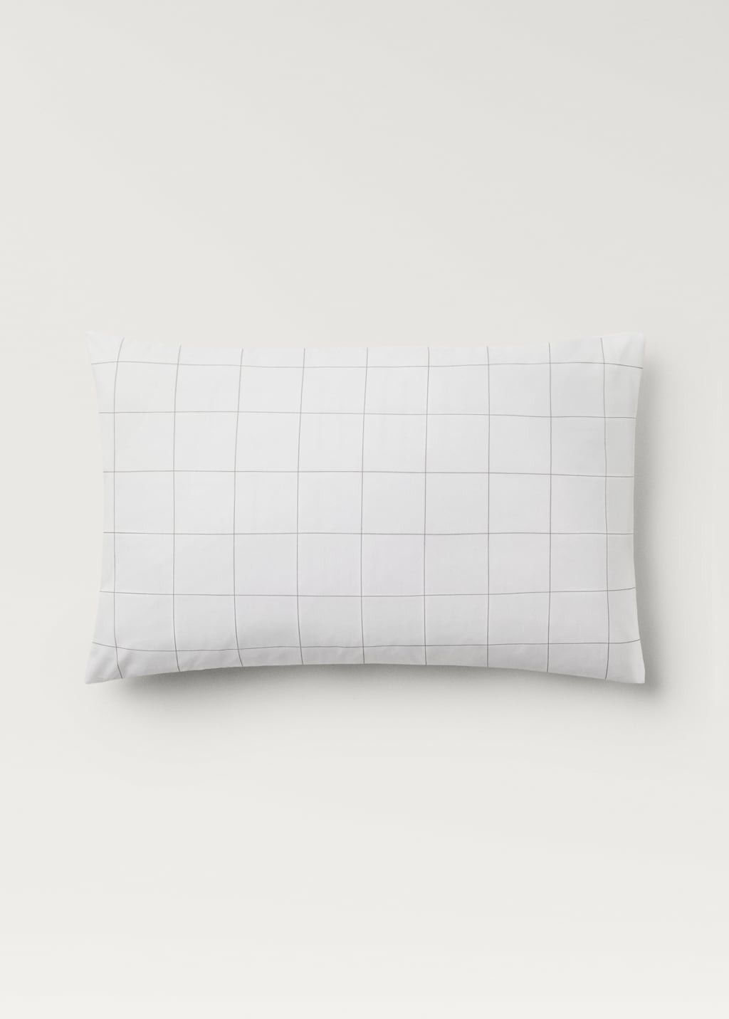 Two cotton percale two-tone check pillowcases 50x75 cm
