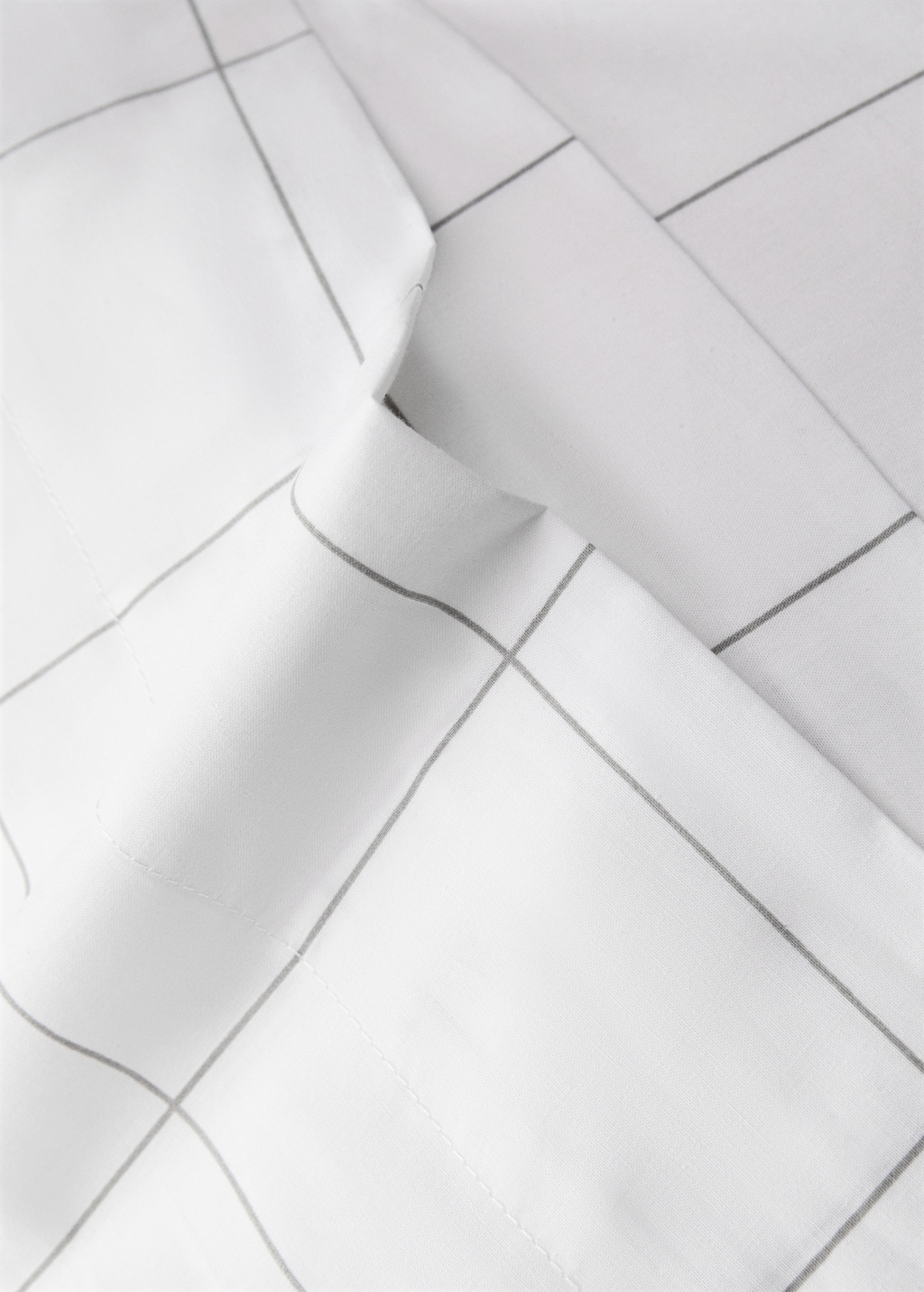 Cotton percale pillowcase with two-tone check 45x110 cm