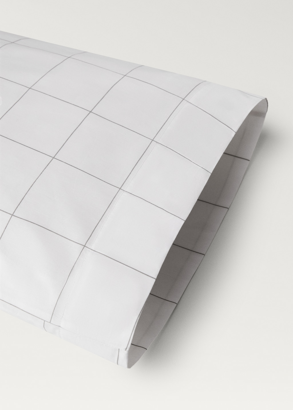 Cotton percale pillowcase with two-tone check 45x110 cm