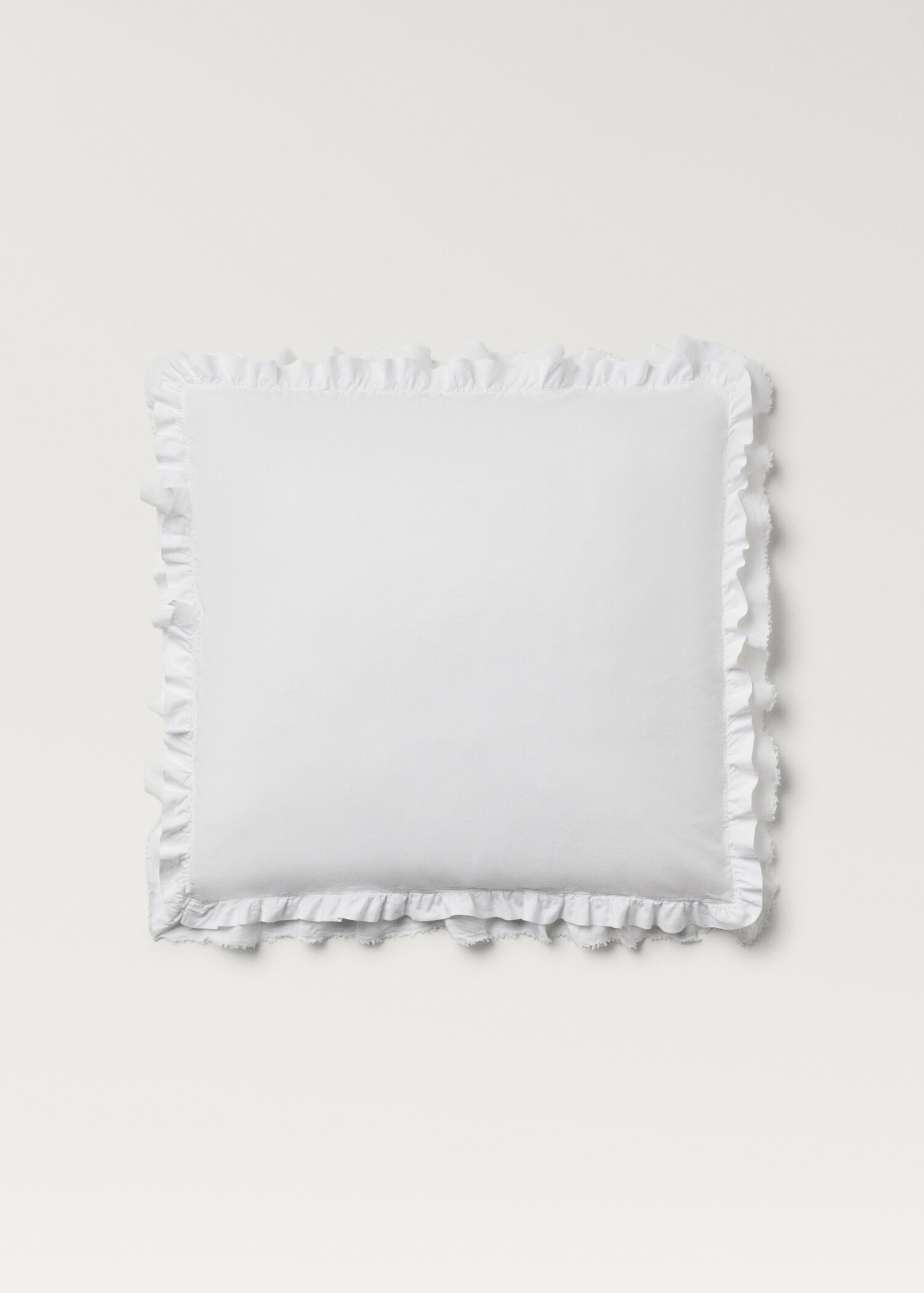 Deux taies d’oreiller coton lavé volant lin 60x60 cm - Article sans modèle