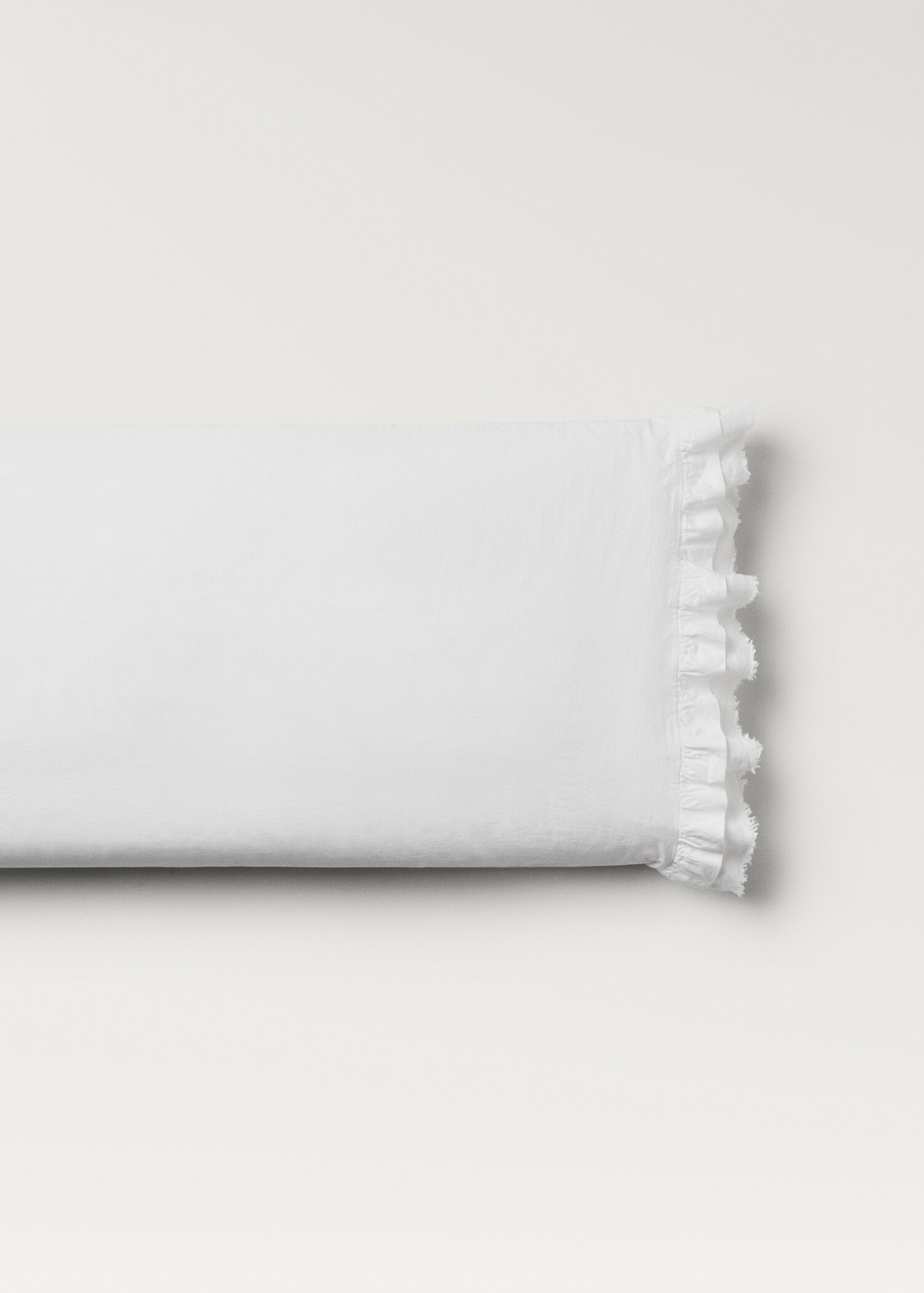 Washed cotton linen pillowcase with ruffles 45x110 cm - Article without model