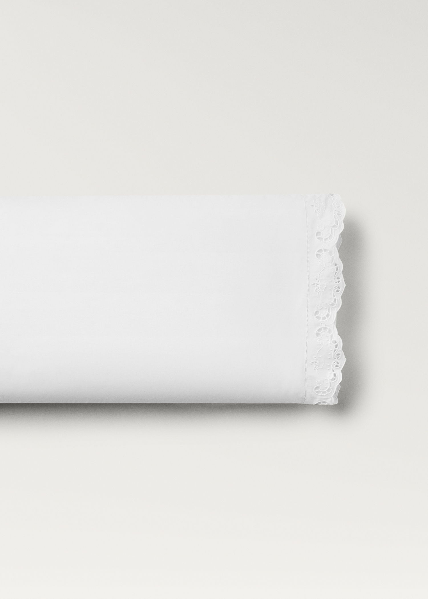 Embroidered cotton pillowcase with openwork embroidery 45x110 cm - Article without model