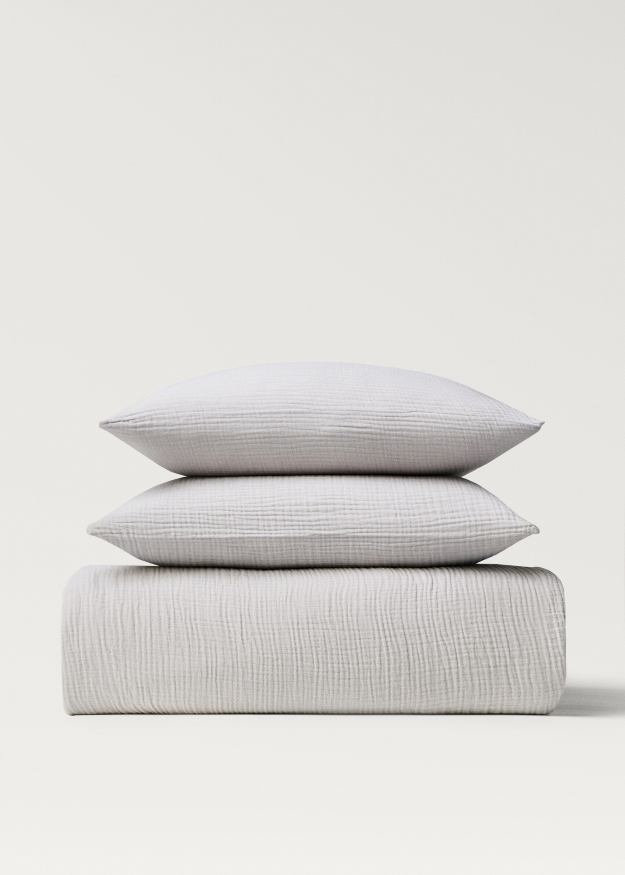 Housse de couette gaze de coton lit 135/140 cm - Article sans modèle, Gris clair/pastel. Ref: 87013004-00.