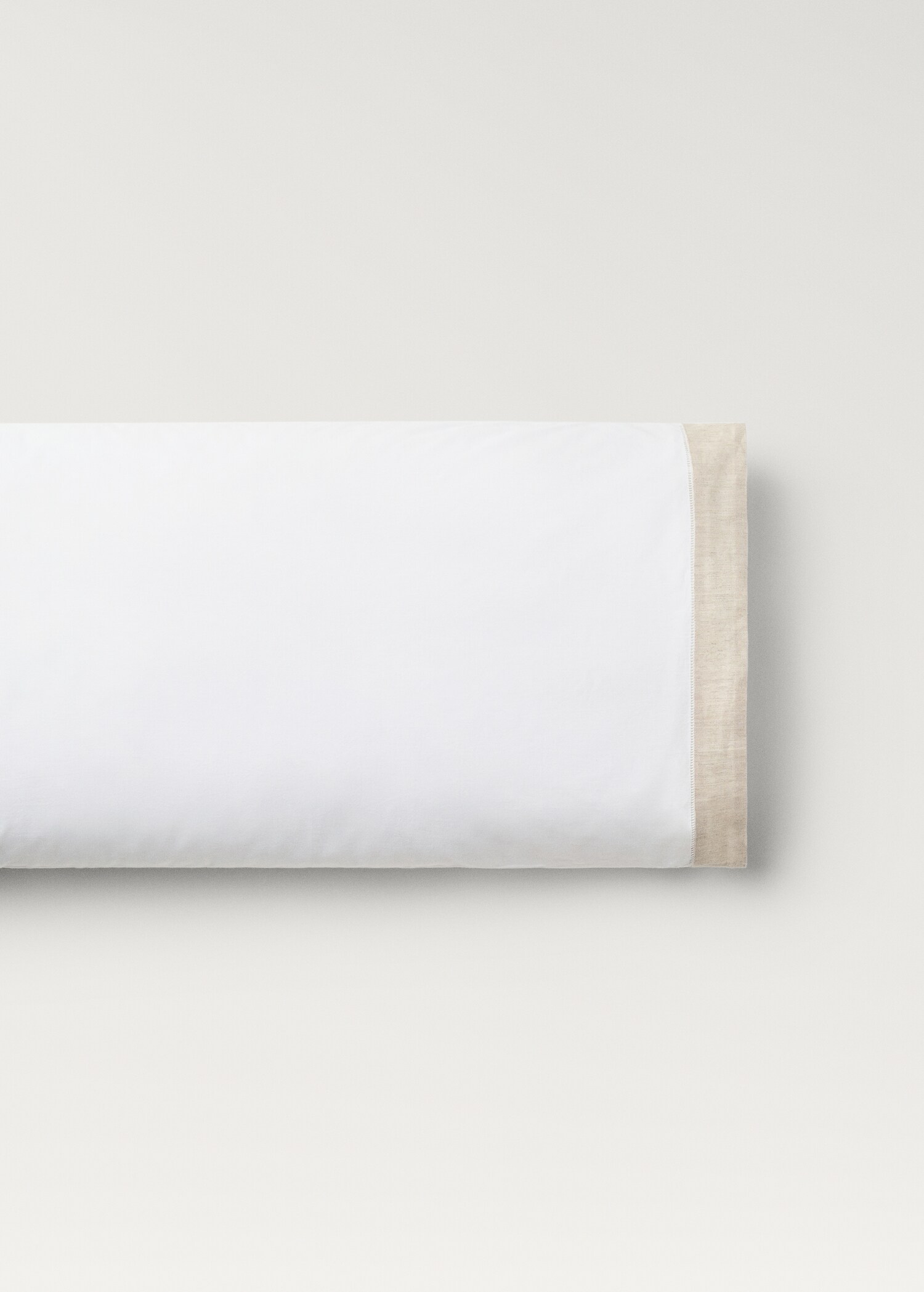 Cotton percale pillowcase with linen trim 45x110 cm - Article without model