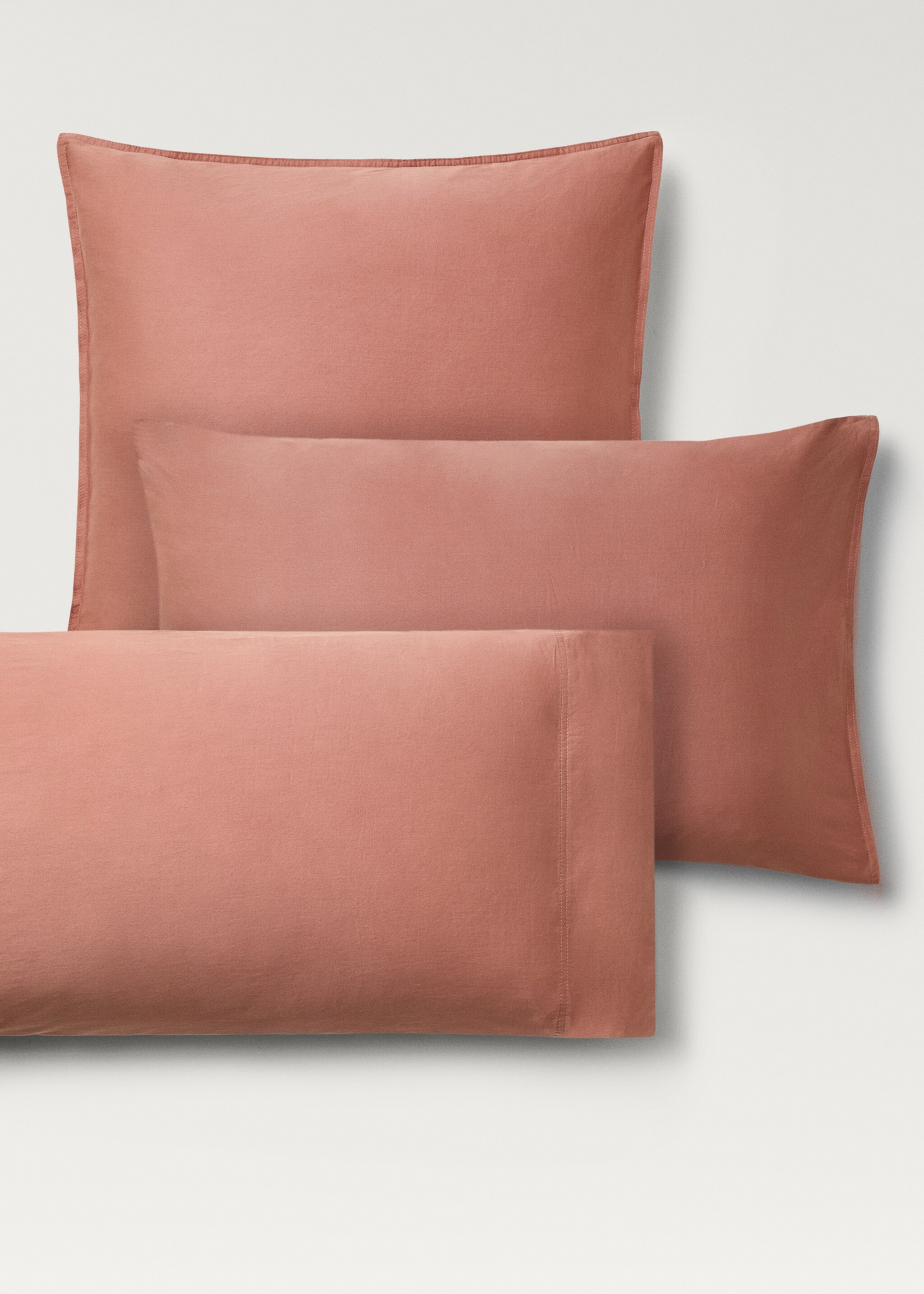 Washed satin cotton pillowcase with double stitching 45x110 cm - Details of the article 3