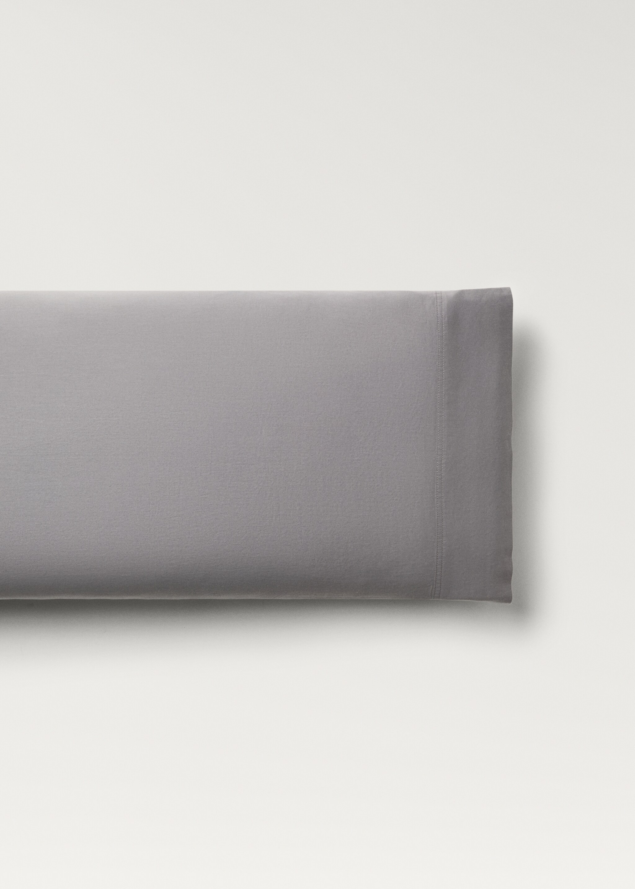 Kopfkissenbezug aus gewaschenem Baumwollsatin mit Doppelnaht 45 x 110 cm - Artikel ohne Model