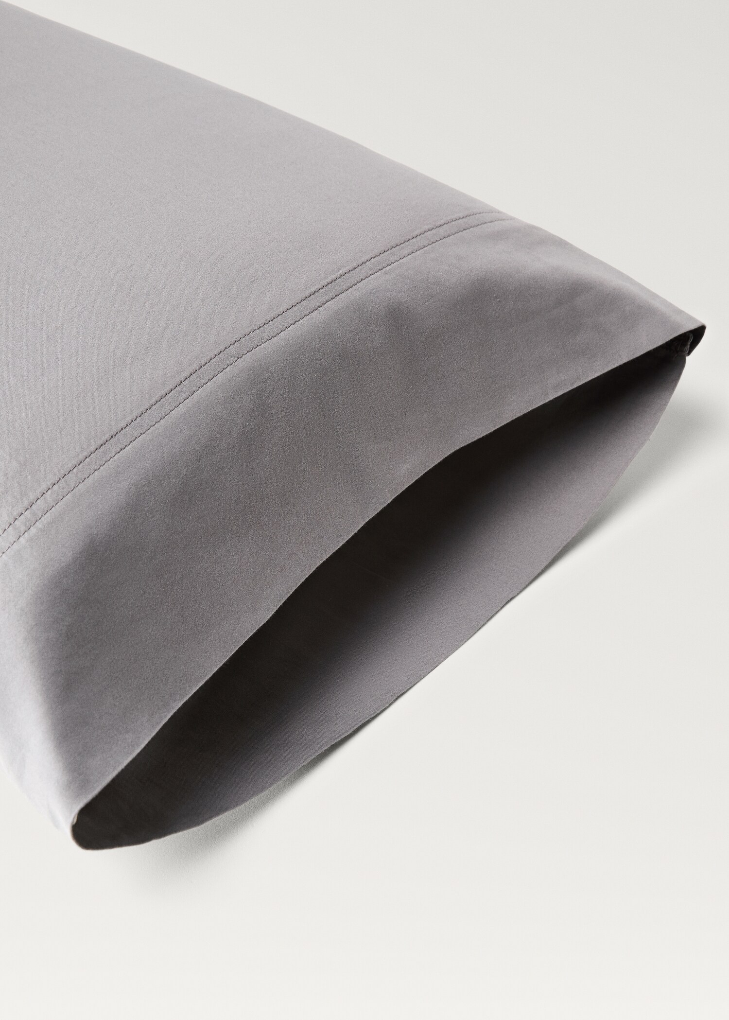Washed satin cotton pillowcase with double stitching 45x110 cm - Details of the article 1