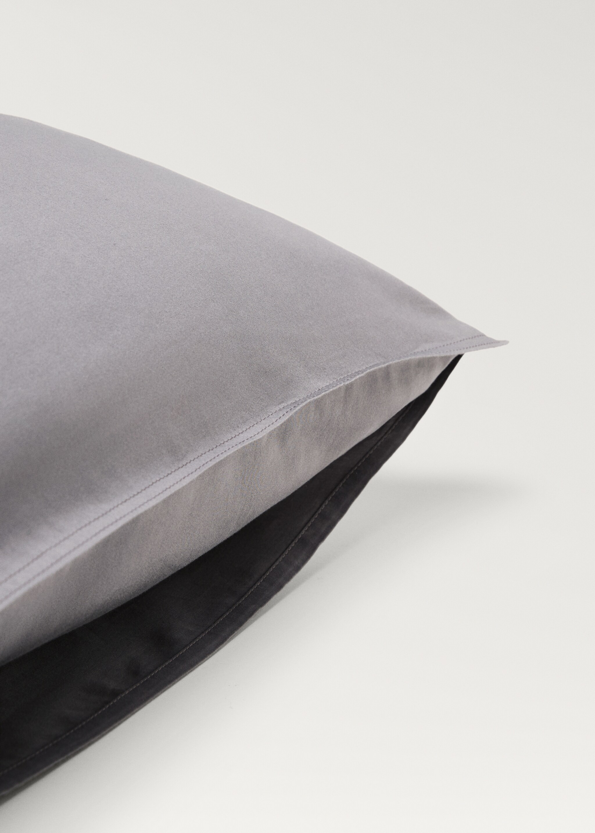 Housse d’oreiller coton satin lavé double surpiqûre 50x75 cm - Détail de l'article 2