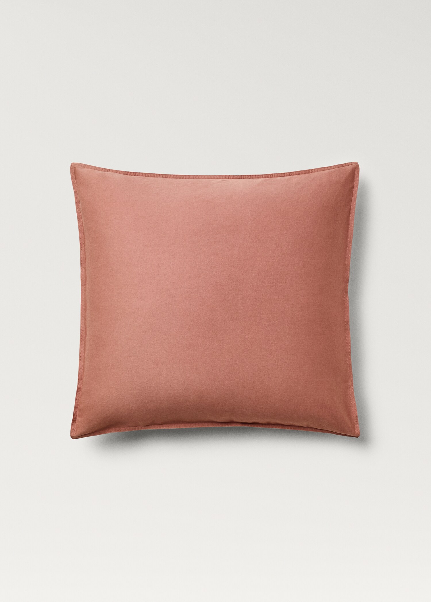 Two washed cotton satin pillowcases with double stitching 60x60 cm - Article without model