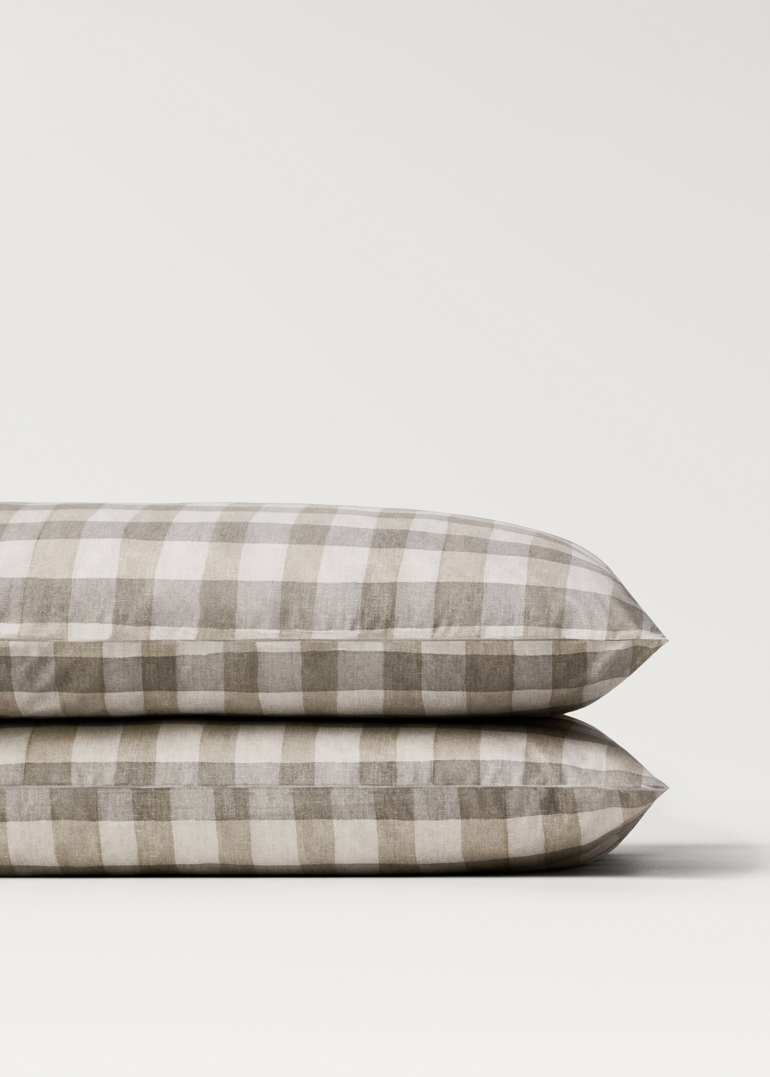 Checkered percale cotton pillowcase 50x75 cm - Details of the article 3