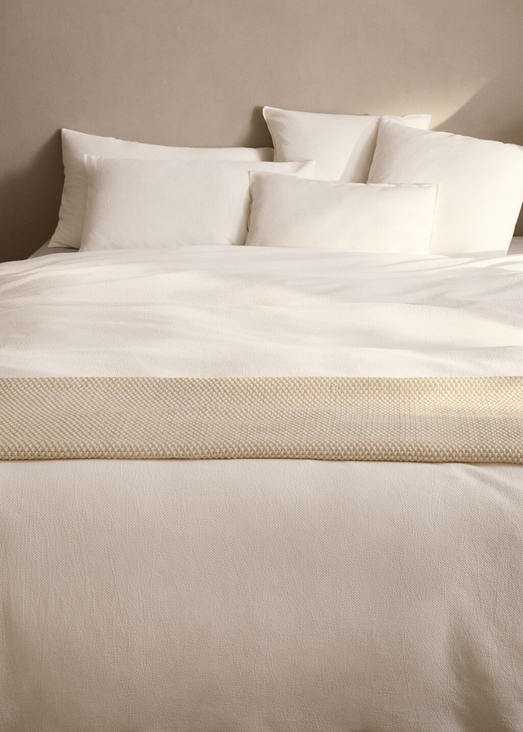 Cotton percale textured duvet cover for 150/160 cm bed