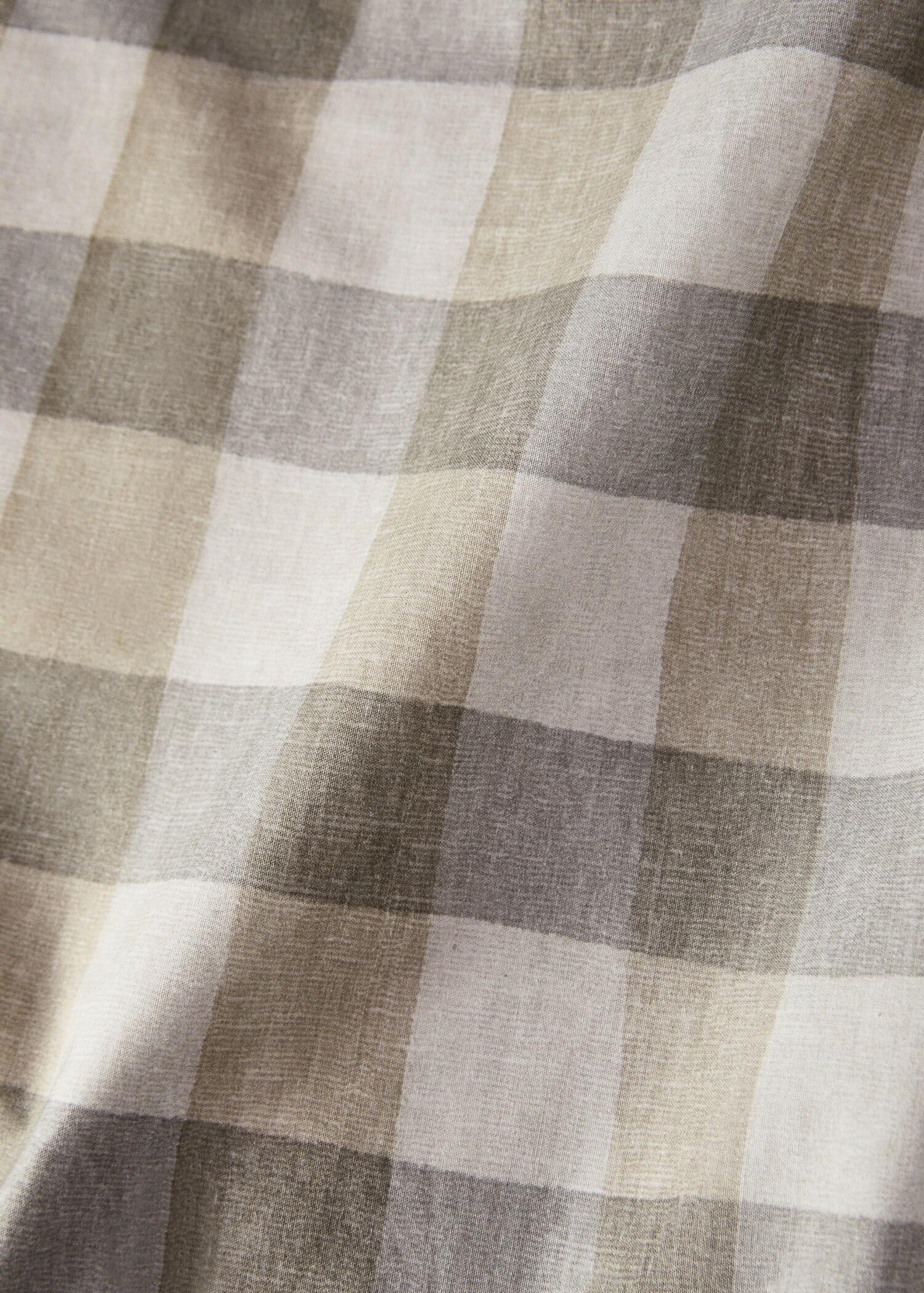 Cotton percale check duvet cover for 135/140 cm bed - Medium plane